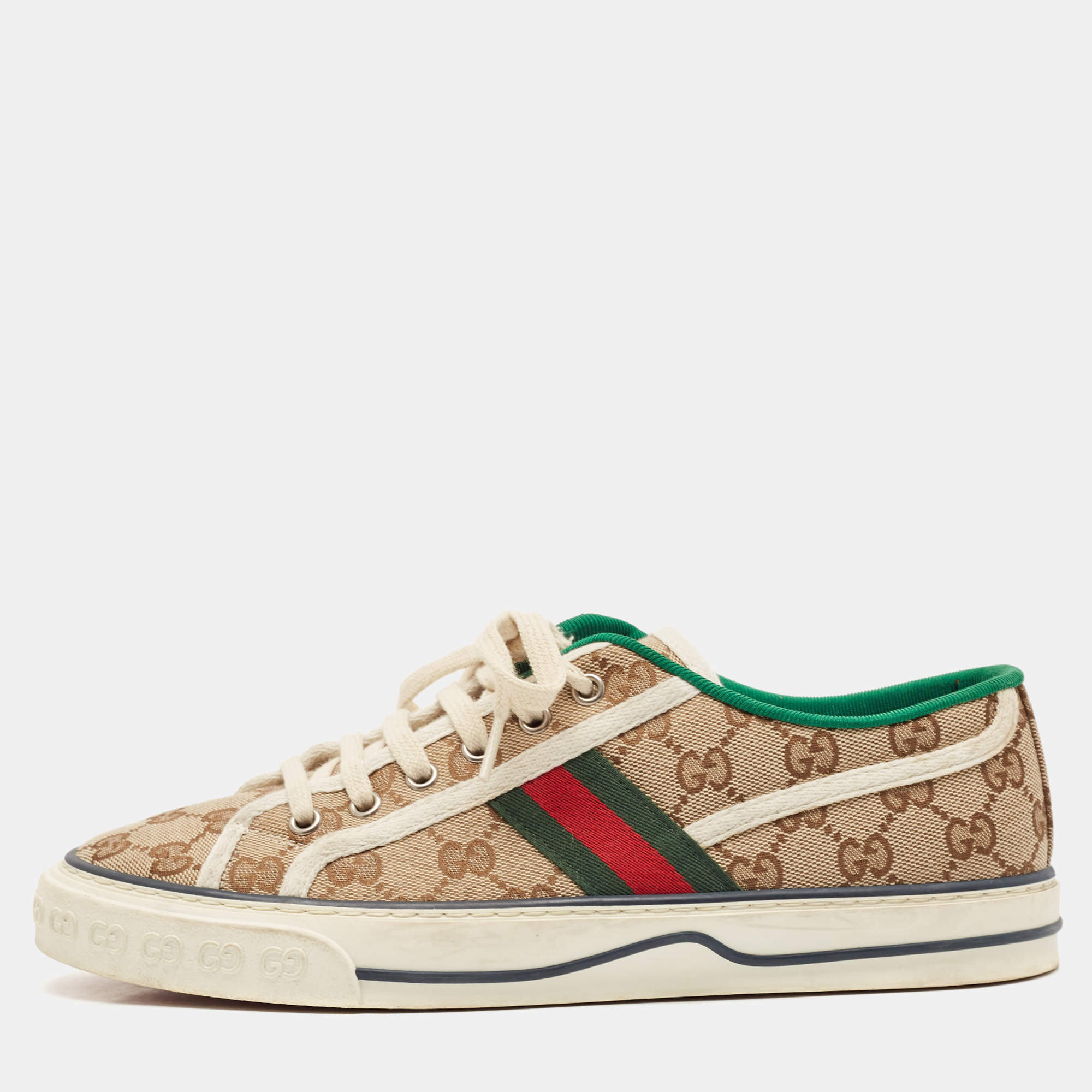 Gucci Beige/Brown GG Canvas Tennis 1977 Sneakers Size 41