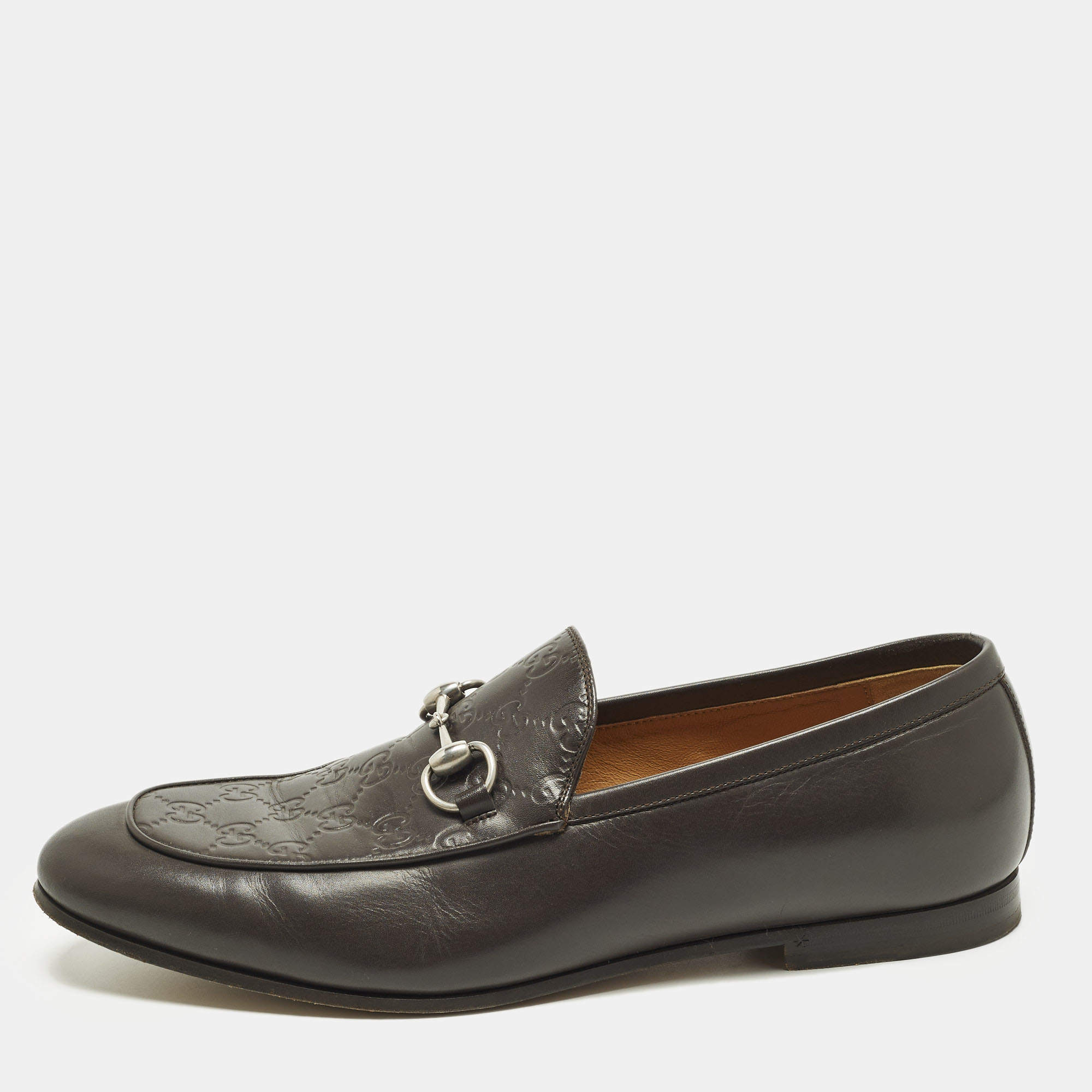 مملوكة مسبقًا Gucci Jordy Size 44.5 Brown Guccissima Leather Loafers