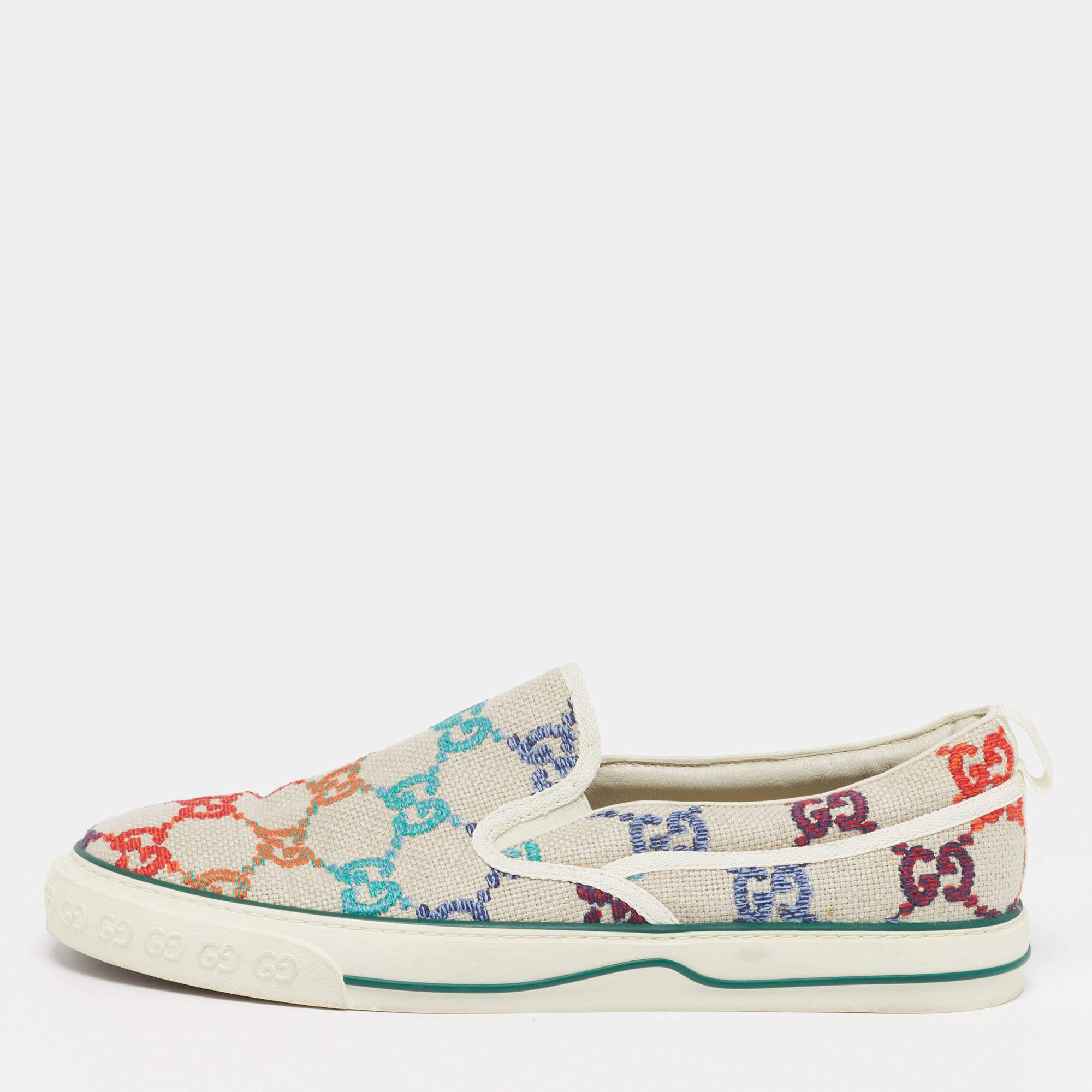 مملوكة مسبقًا حذاء رياضي غوتشي تنس 1977 قماش جي جي متعدد الألوان منخفض مقاس 45