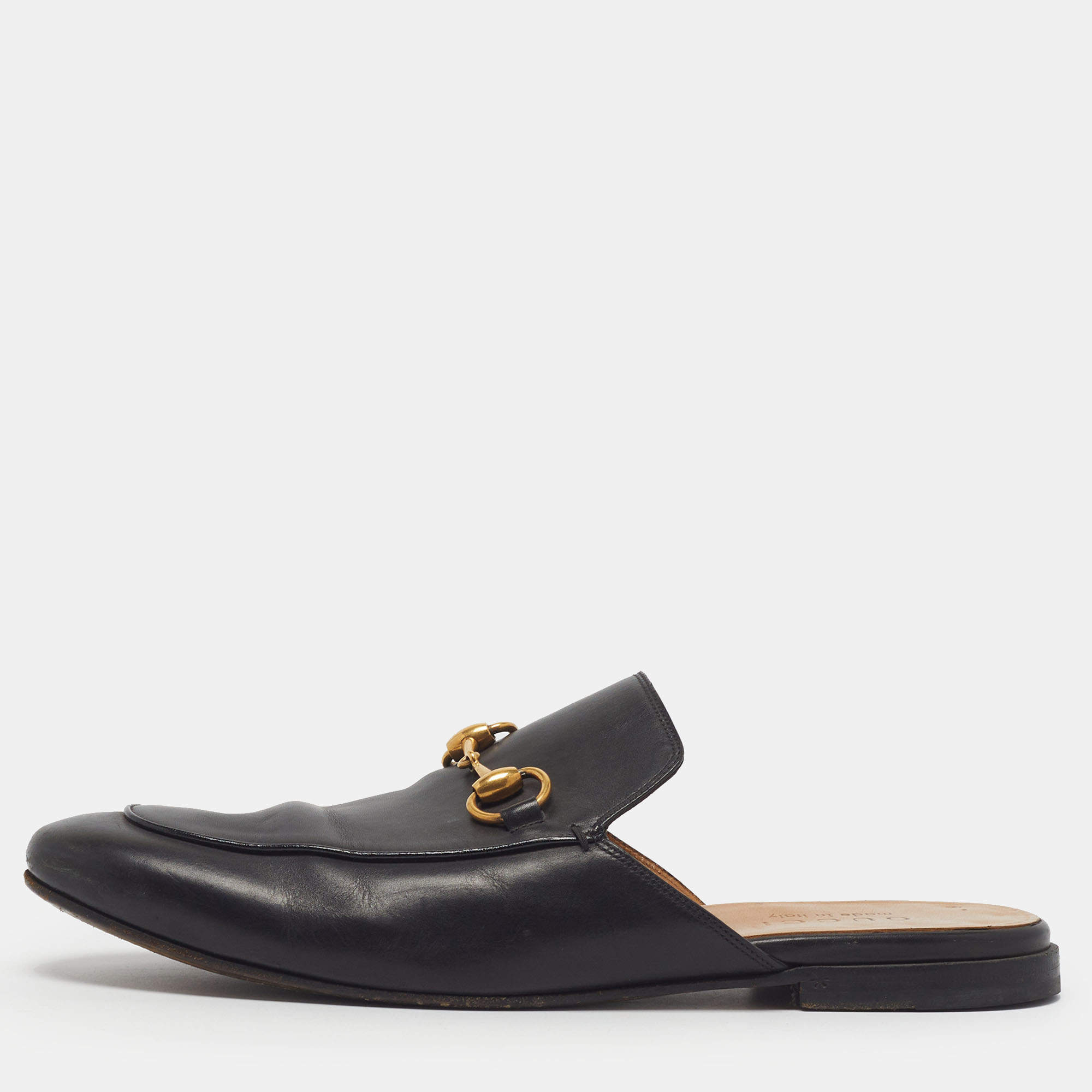 مملوكة مسبقًا Gucci Princetown Size 41 Black Leather Flat Mules