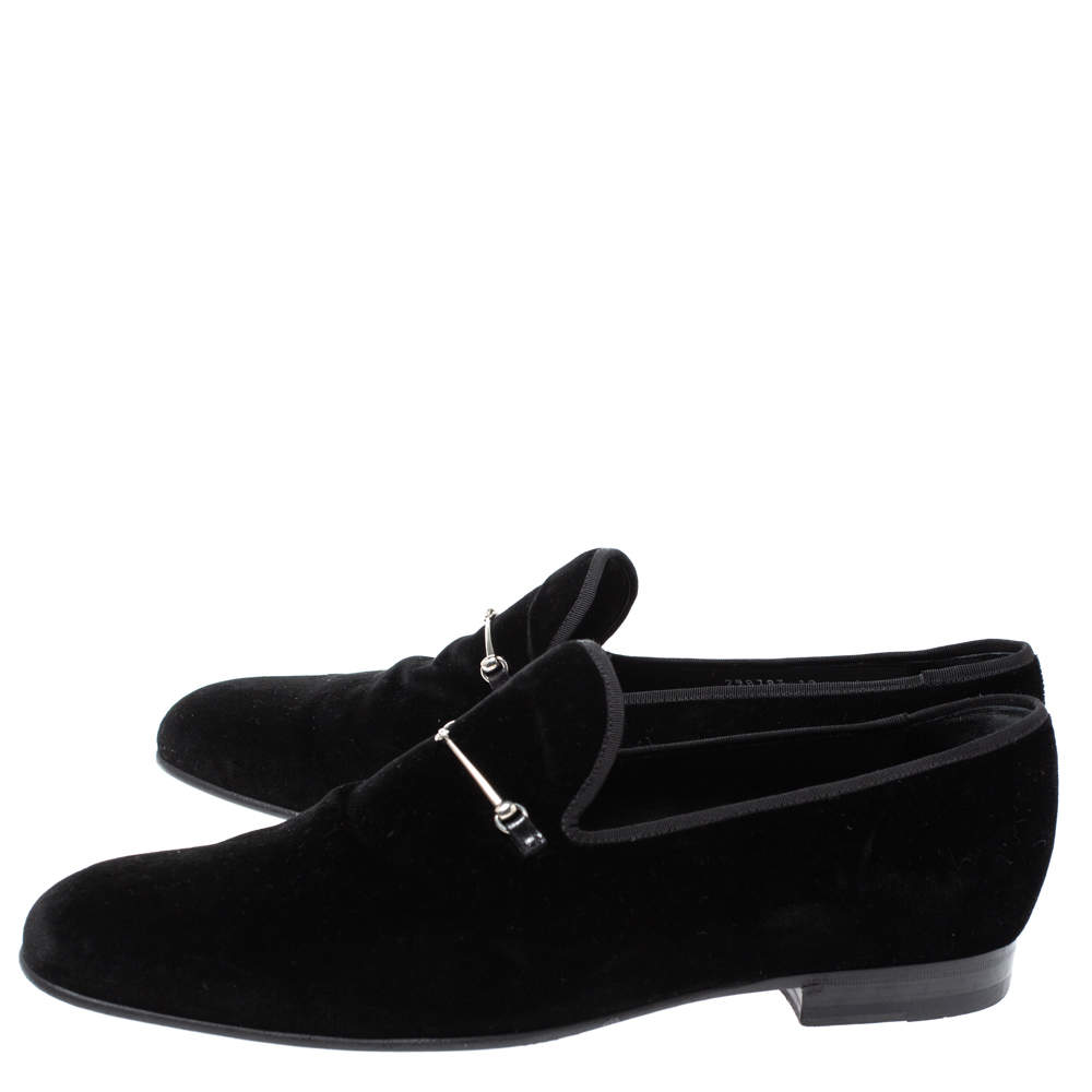 gucci black velvet shoes