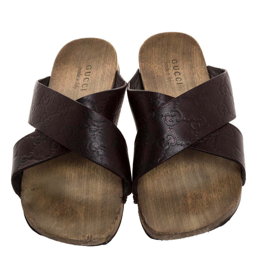 gucci slides brown thomas