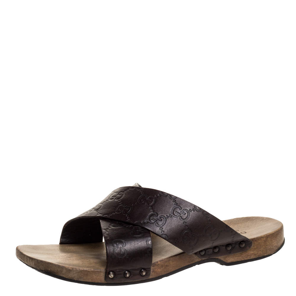 gucci slides brown thomas