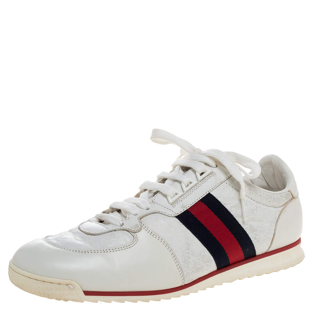 men's gucci white leather sneakers