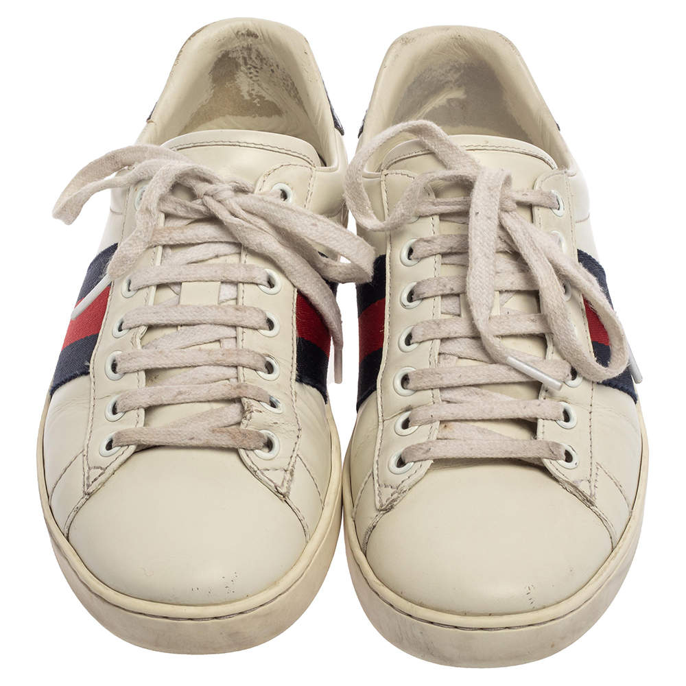 Ace leather trainers Gucci White size 39.5 EU in Leather - 36845390