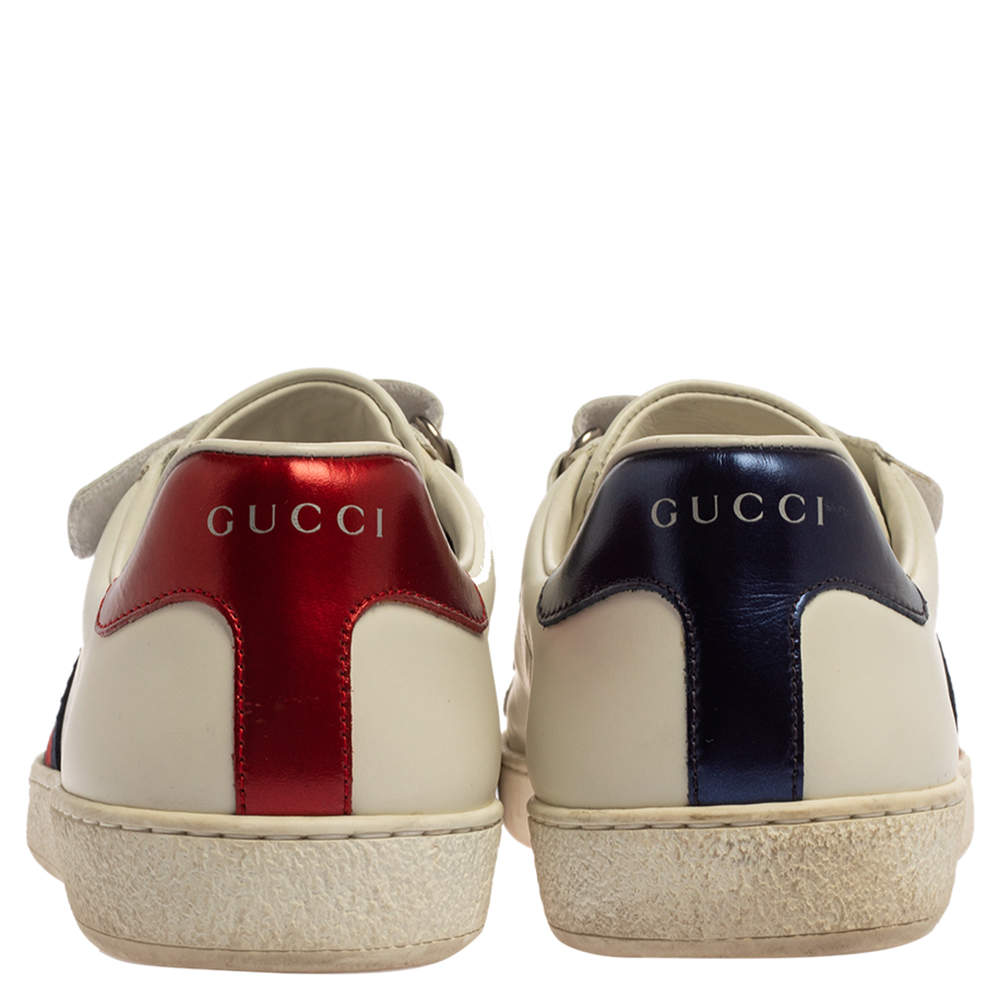 Leather low trainers Gucci White size 41 EU in Leather - 16370682