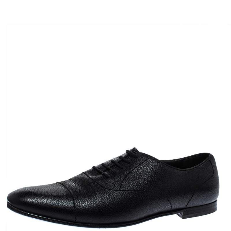 Gucci Black Leather Lace Up Oxfords Size 43 