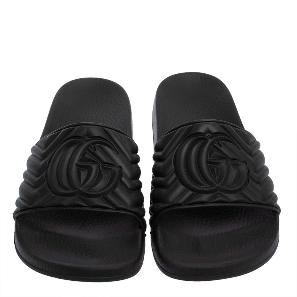 Black rubber cheap gucci slides