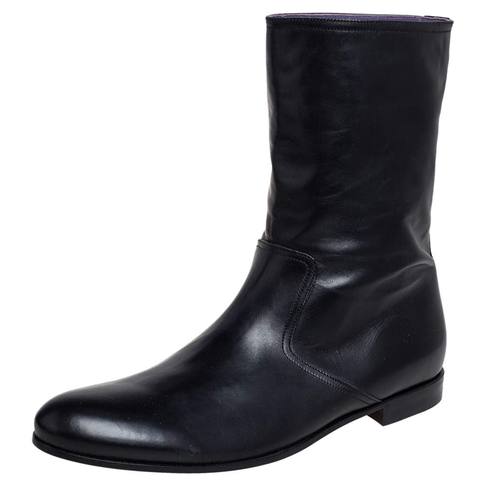 Gucci Black Leather Chelsea Ankle Boots Size 41.5