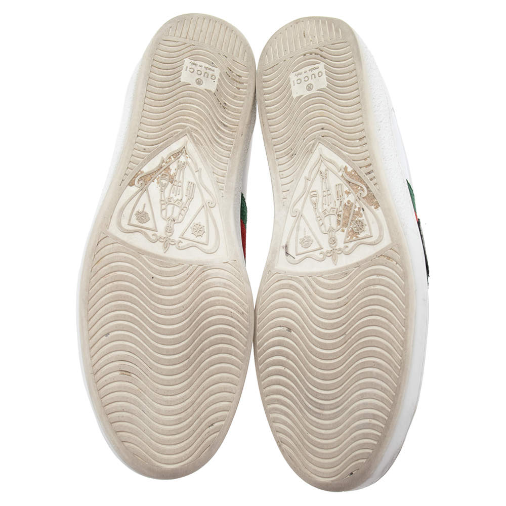 Ace leather low trainers Gucci White size 42.5 EU in Leather - 32223908