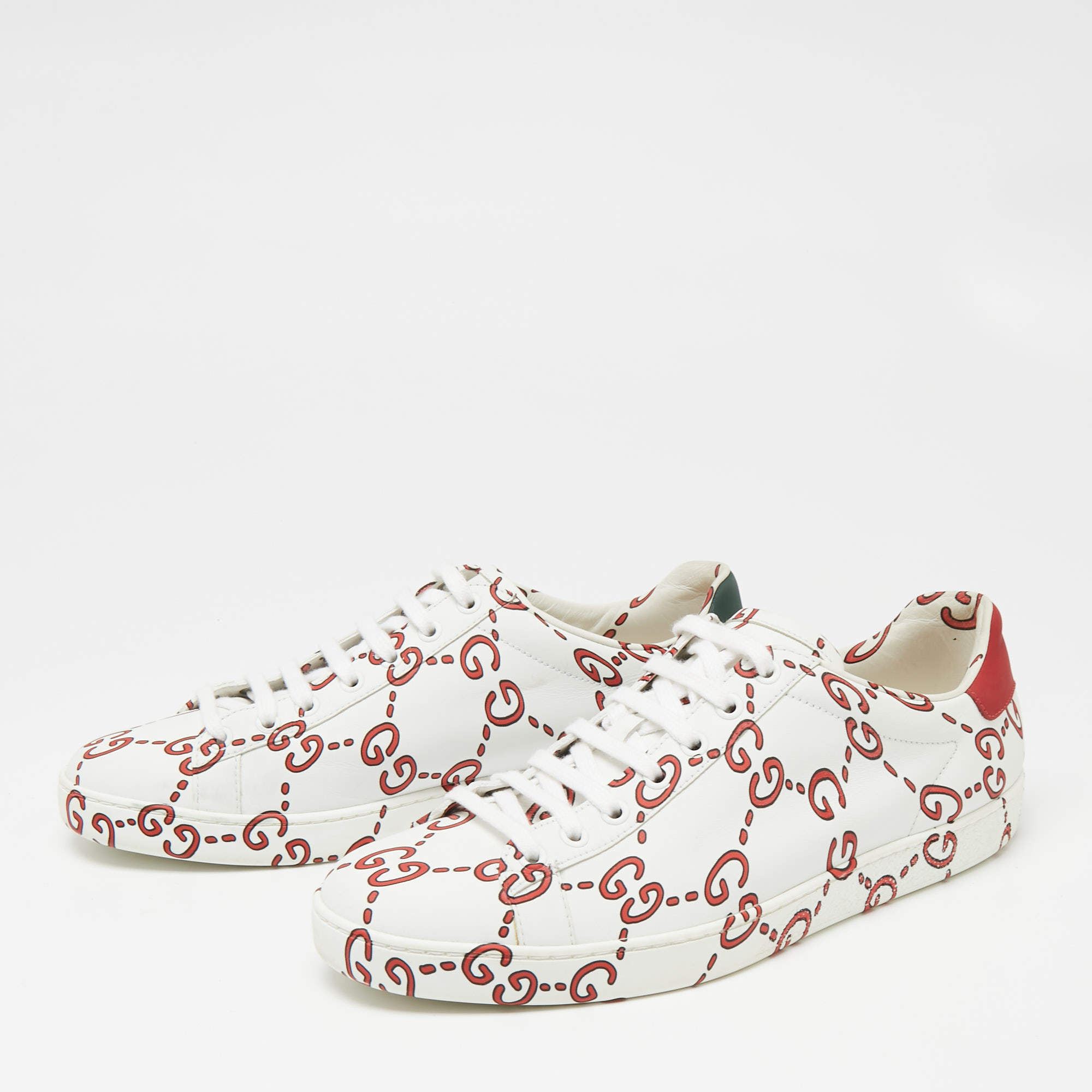 White gucci shoes with hotsell red gs