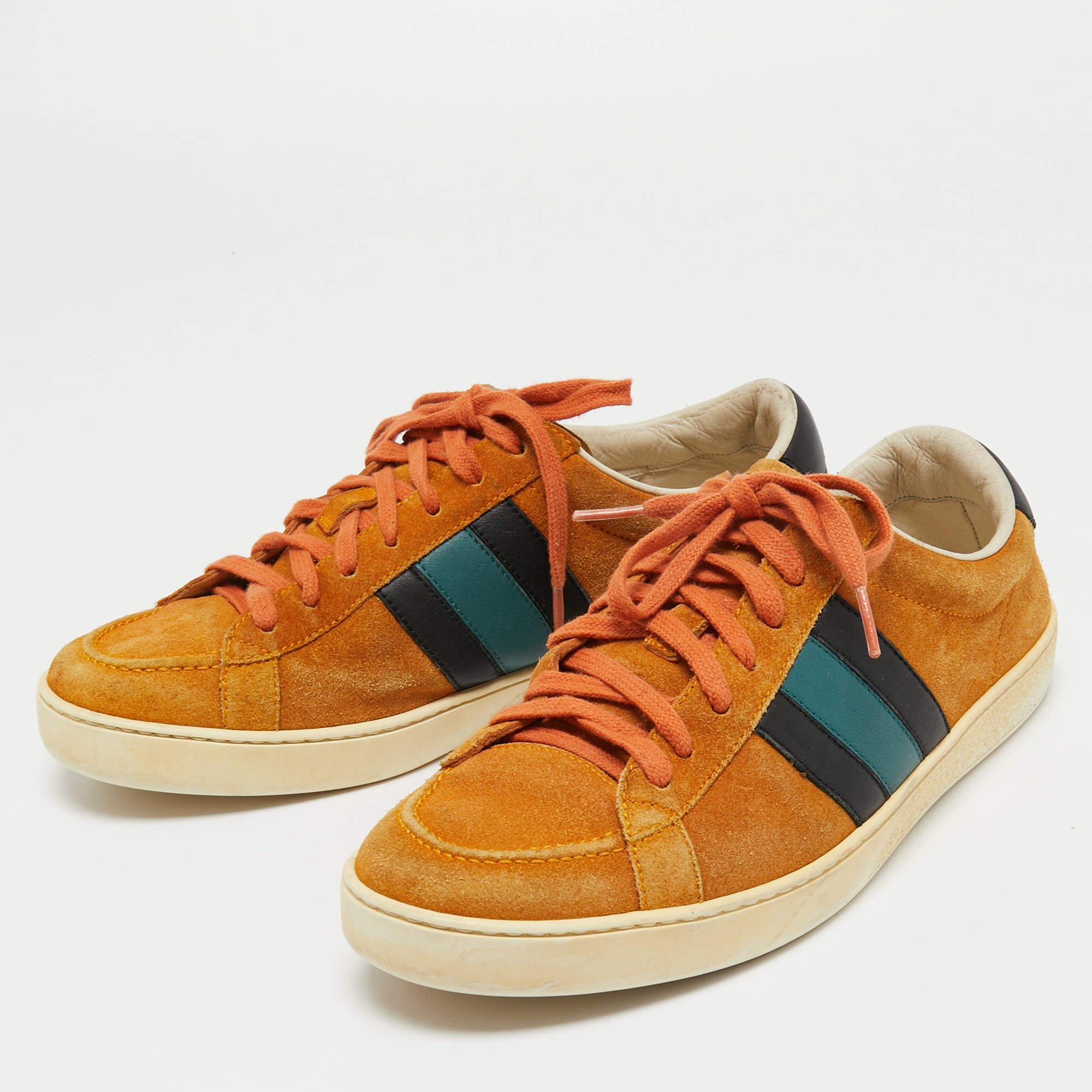 Gucci Sneakers Brown, Orange, and Blue