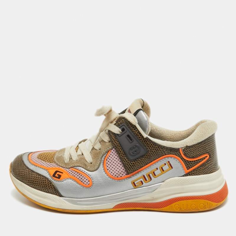 Gucci Multicolor Leather and Mesh Ultrapace Sneakers Size 40