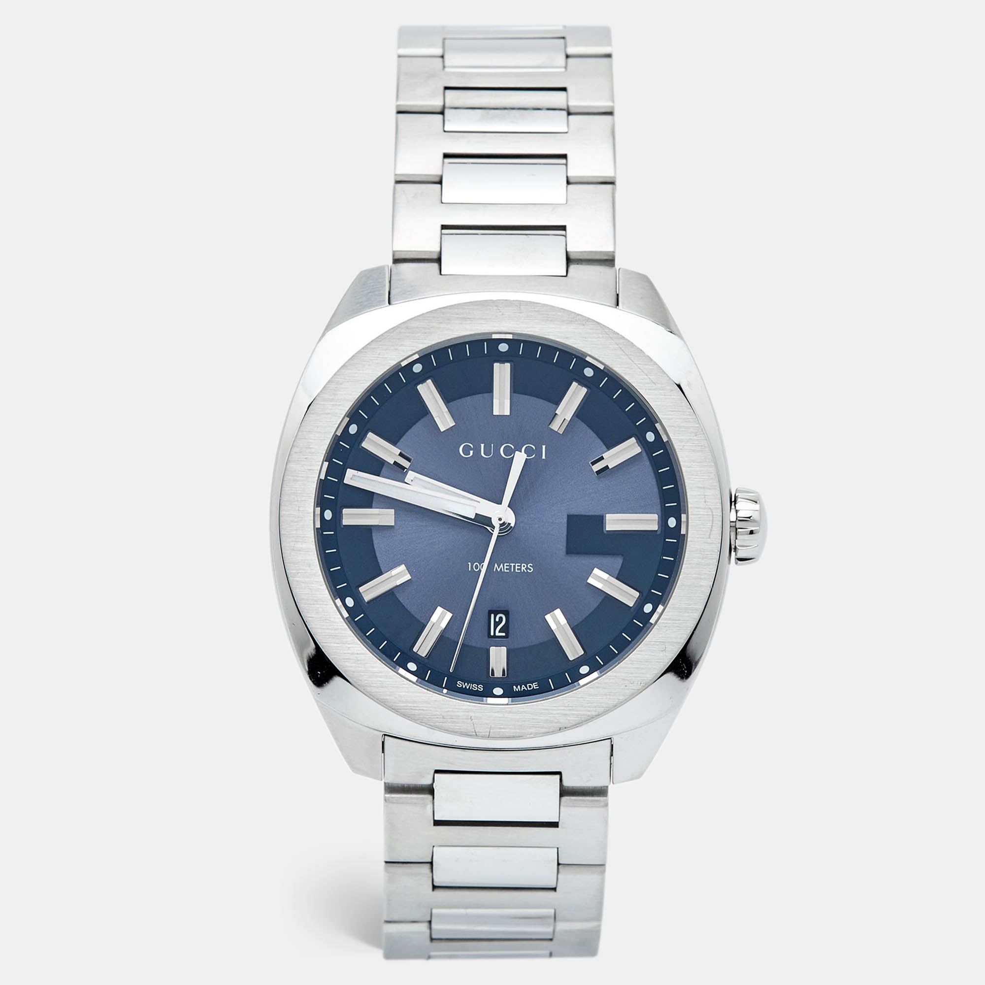 Gucci Blue Stainless Steel GG2570 Series YA142303 Men's Wristwatch 40 mm