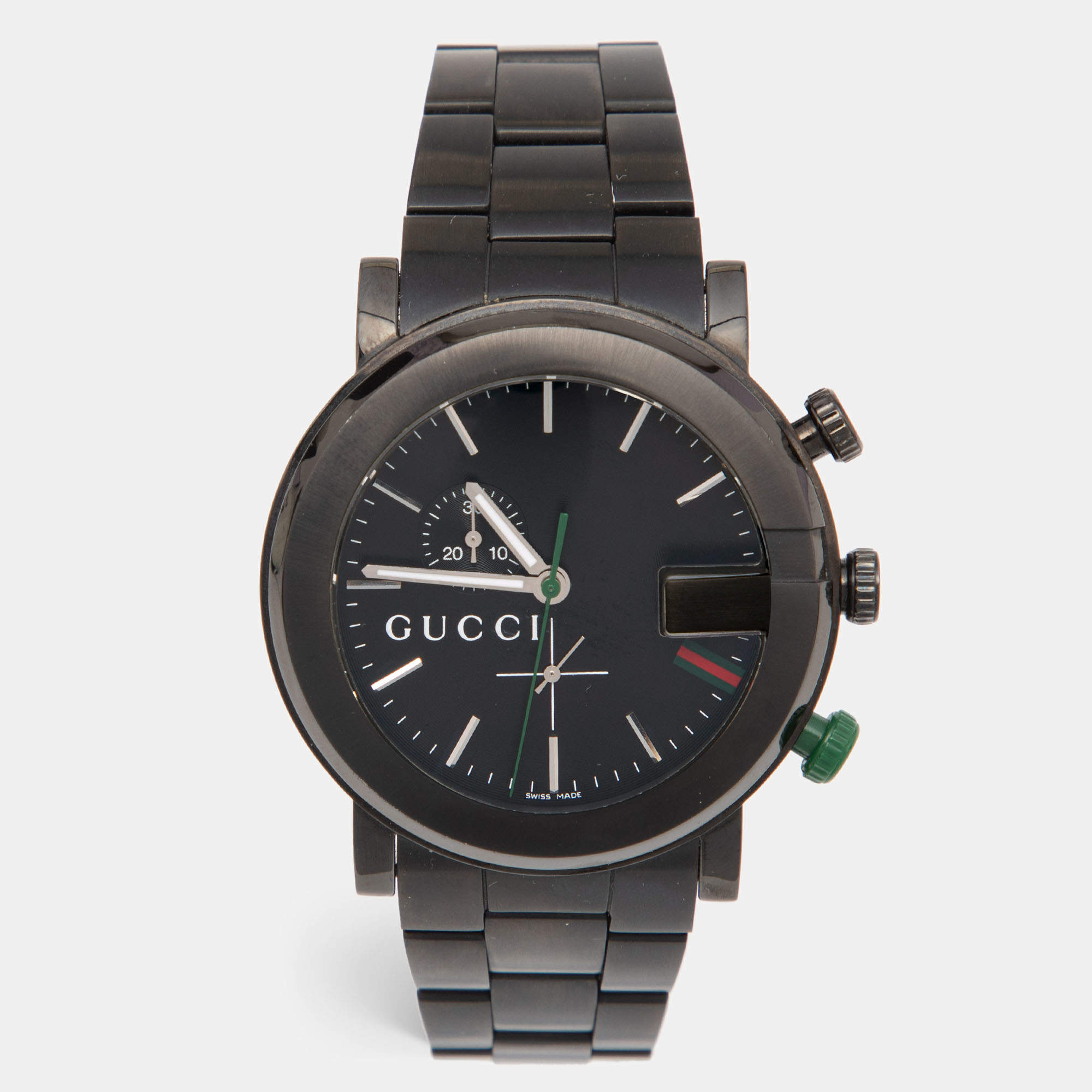 Gucci Black PVD Coated Stainless Steel G-Chrono YA101331 Men's Wristwatch 44 mm