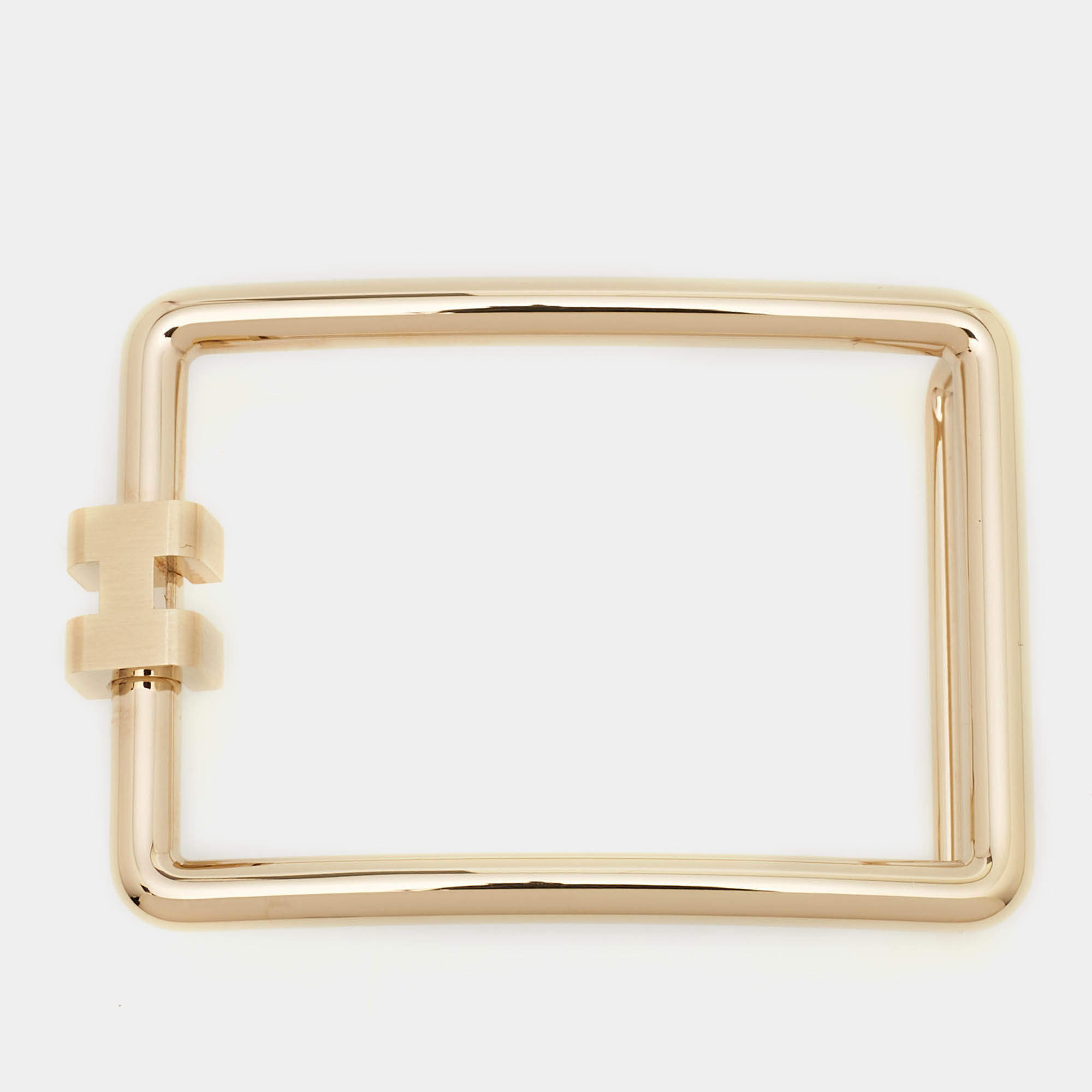 Pre Owned Hermes Gold Metal Tube H Belt Buckle 