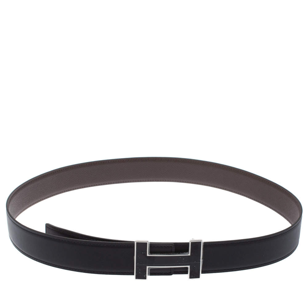 Pre Owned Hermes Noir/Chocolat Quizz Belt 85 CM