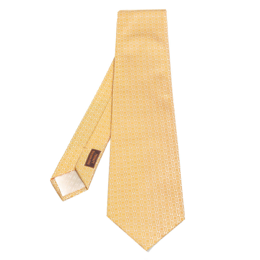 hermes yellow tie