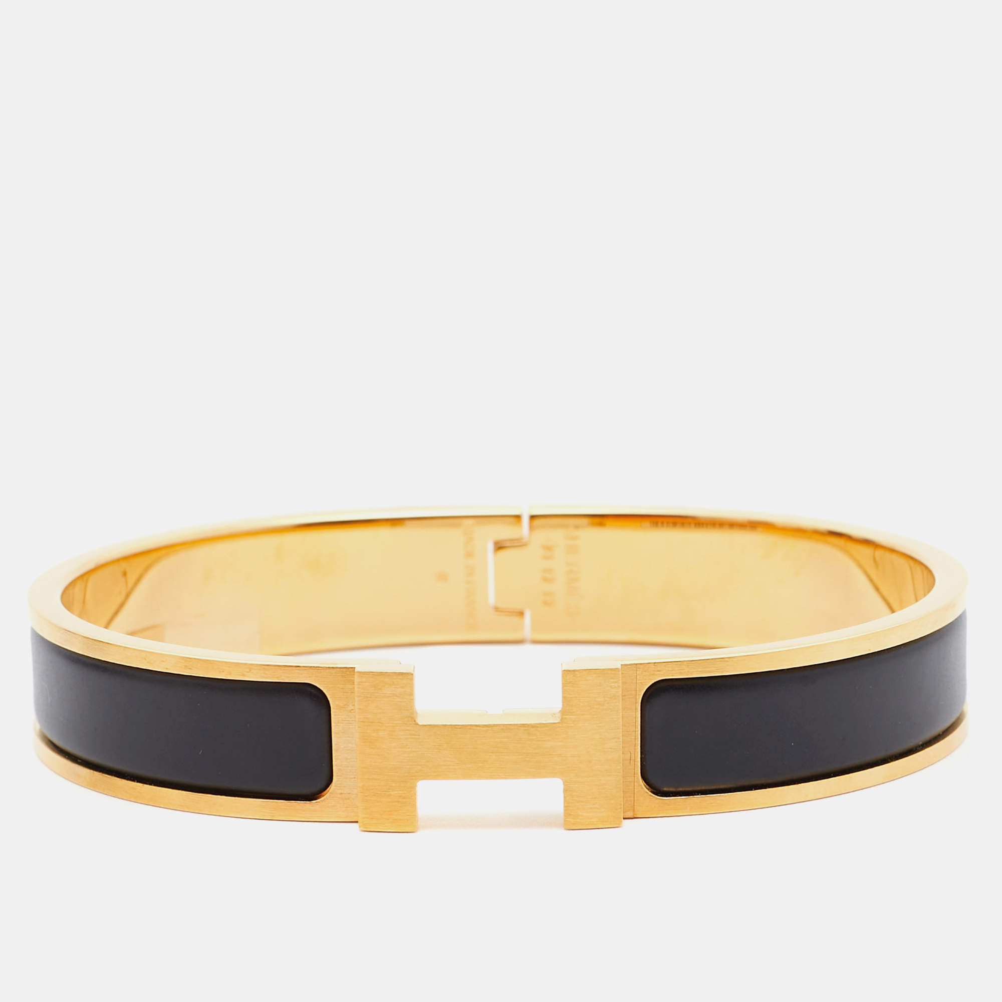 Hermes Clic HH Enamel Gold Plated Bracelet