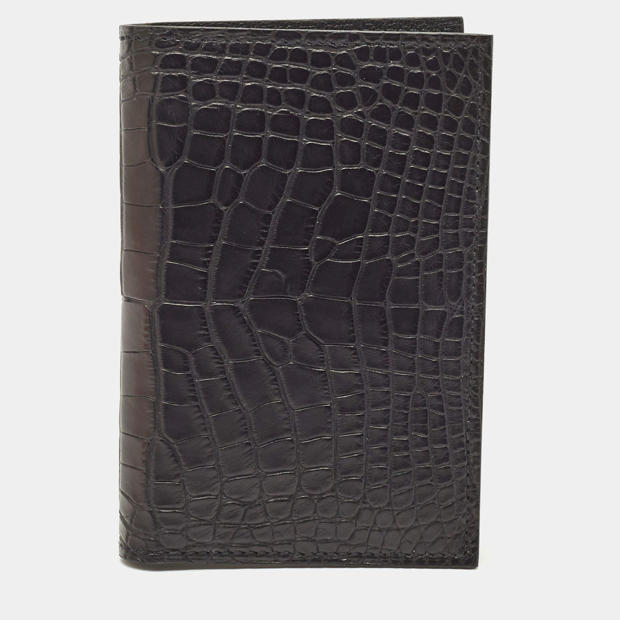 Hermès Noir Alligator Mississippiensis MC² Euclide Card Holder