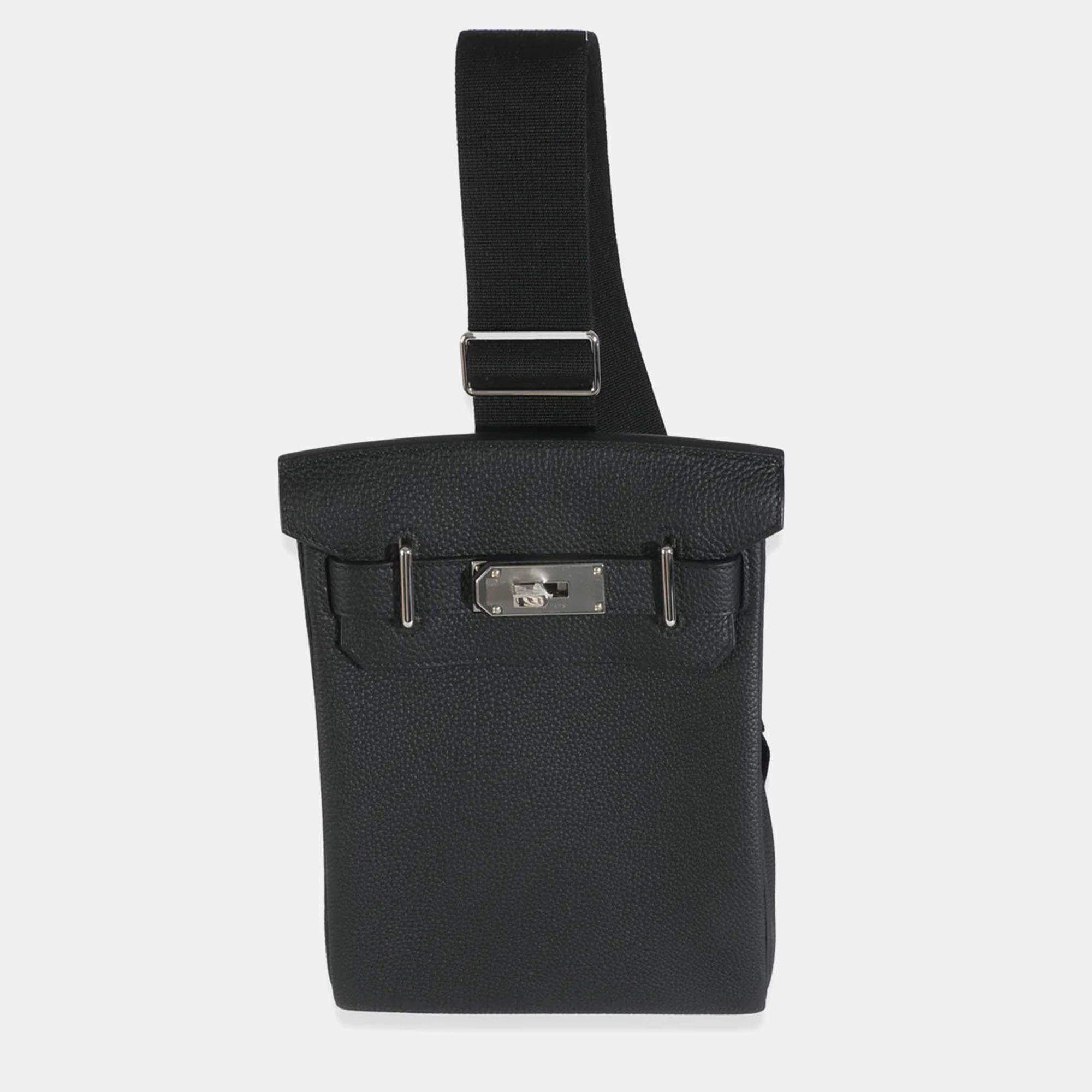 Pre Owned Hermes Black Togo Hac A Dos PM Backpack PHW
