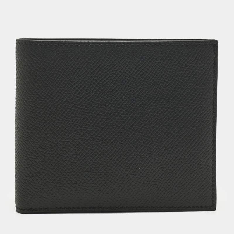 Pre Owned Hermès Black Black Madame Leather Citizen Twill Wallet
