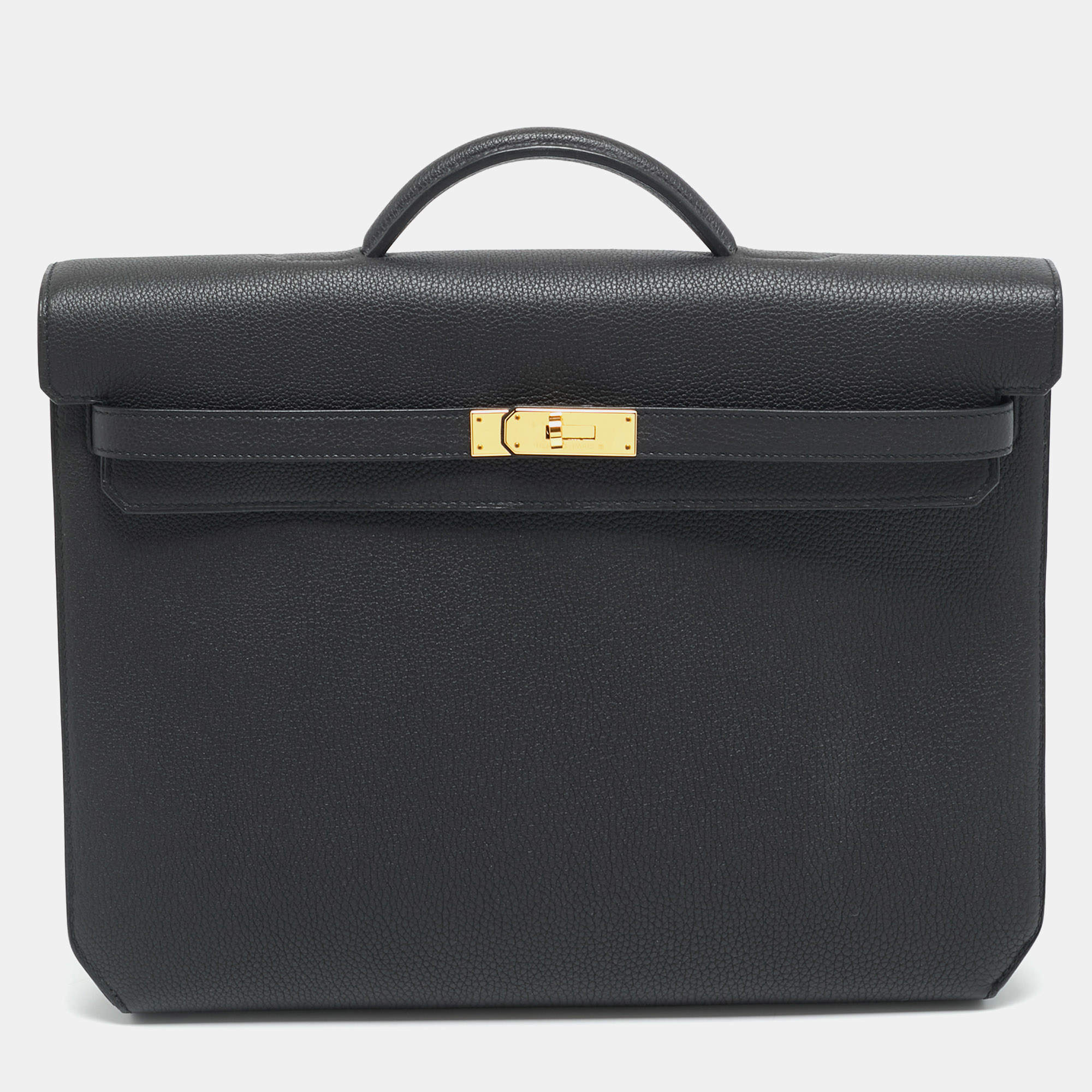 Pre Owned حقيبة مستندات هيرمس كيلي ديبيش 36 جلد إيبسوم إيتان