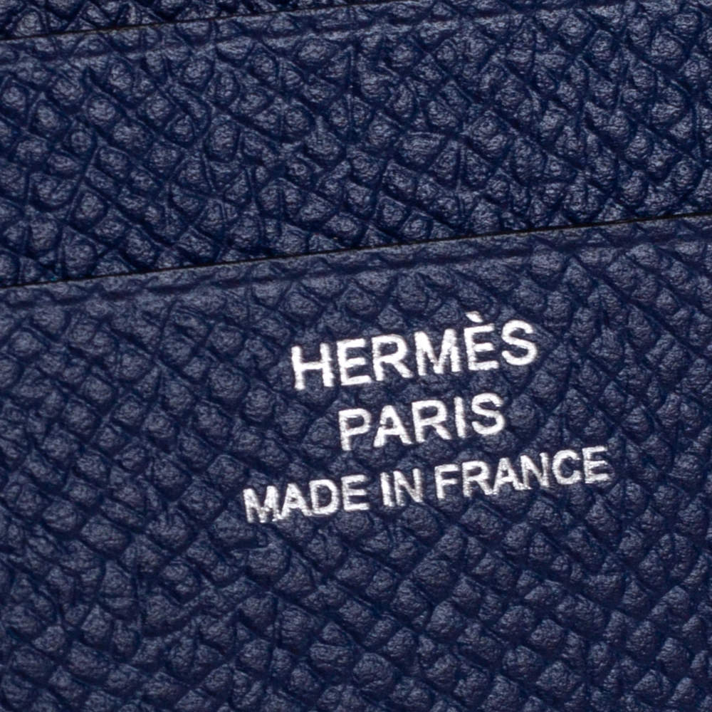Hermès HERMES MC WALLET2 COPERNIC IN BLUE EPSOM LEATHER WALLET