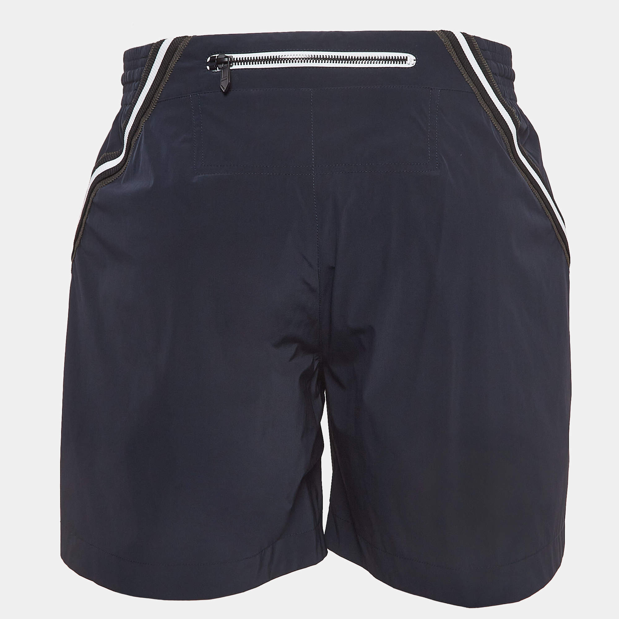 Hermes Navy Blue Synthetic Contrast Trim Short S