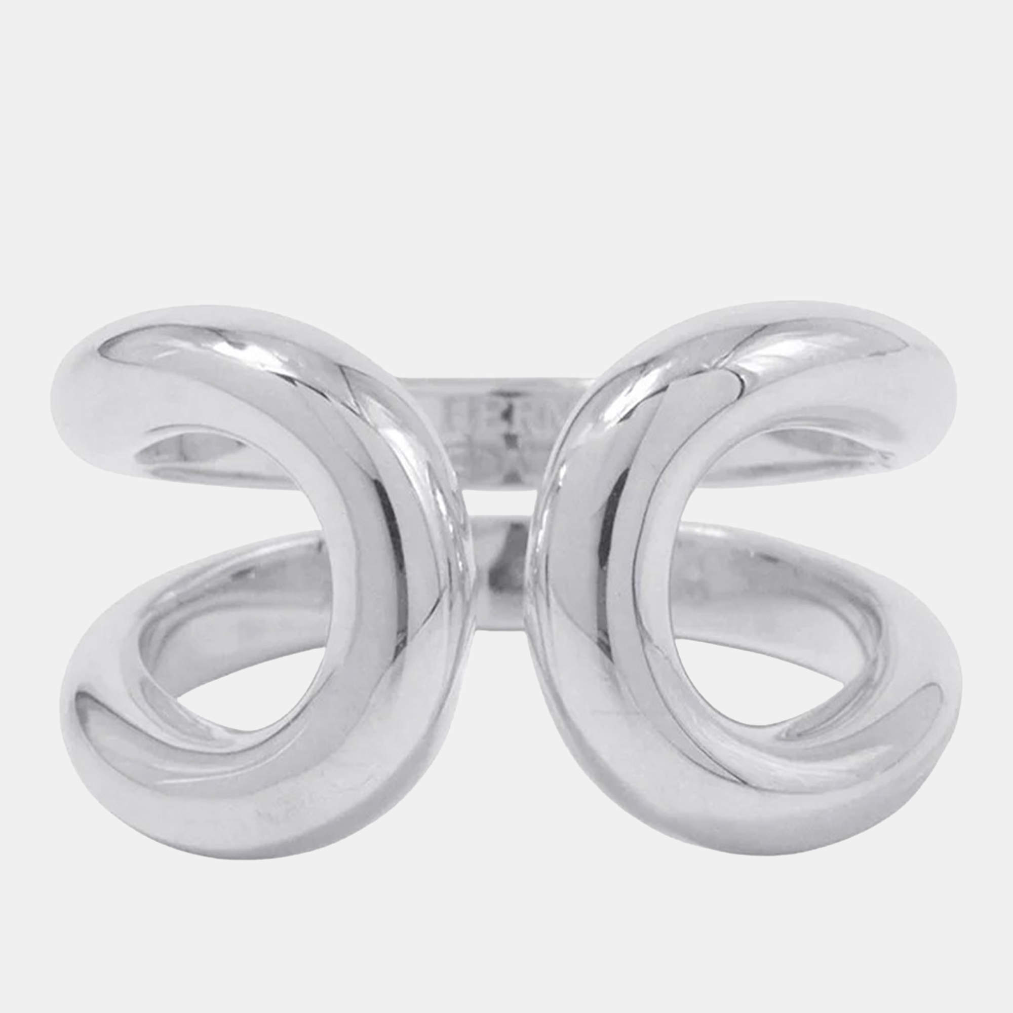 Pre Owned Hermes Lima Ring Silver 925 EU 54