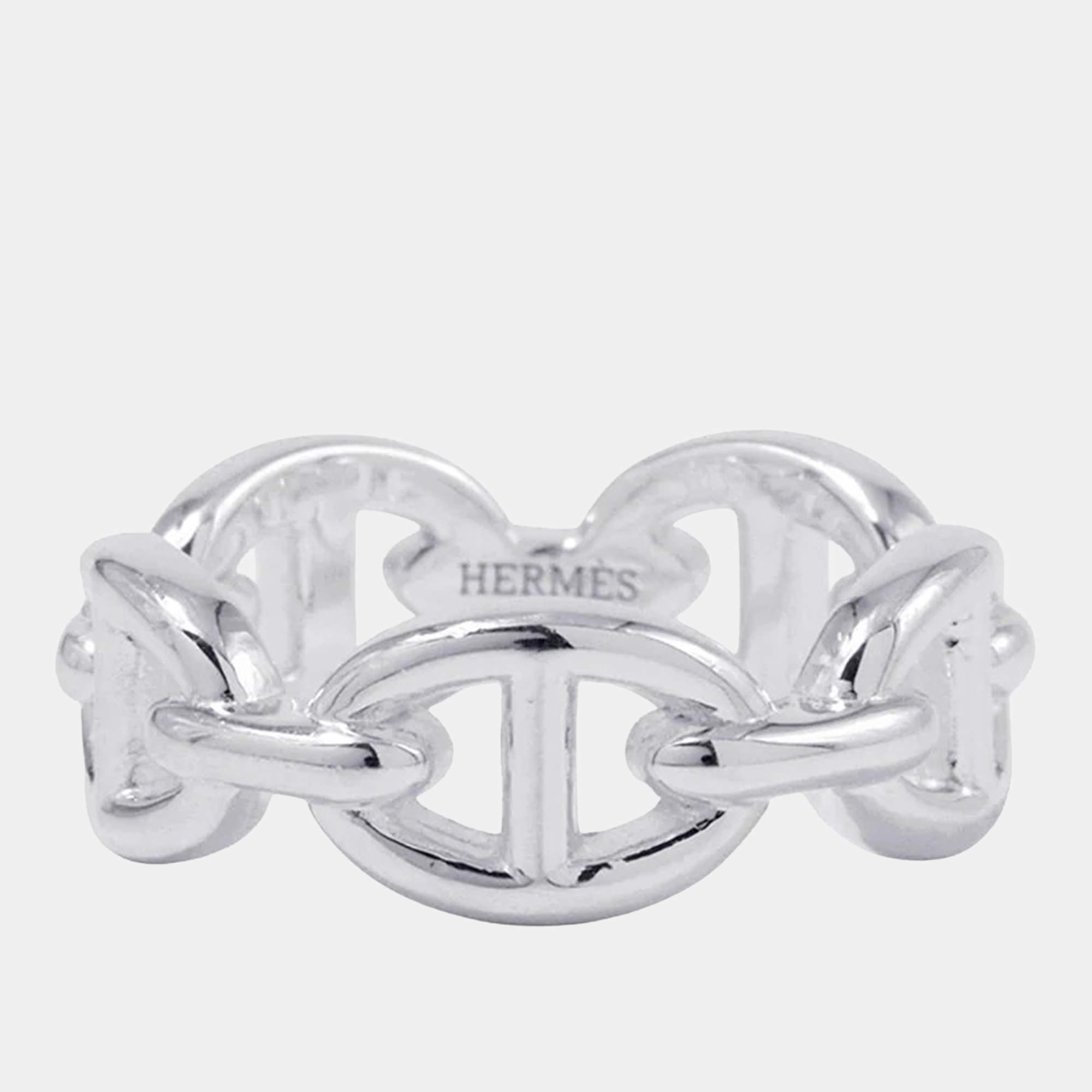 مملوكة مسبقًا Hermes Chaine D'Ancre Anchene Ring Size PM/54/#14 Sv925