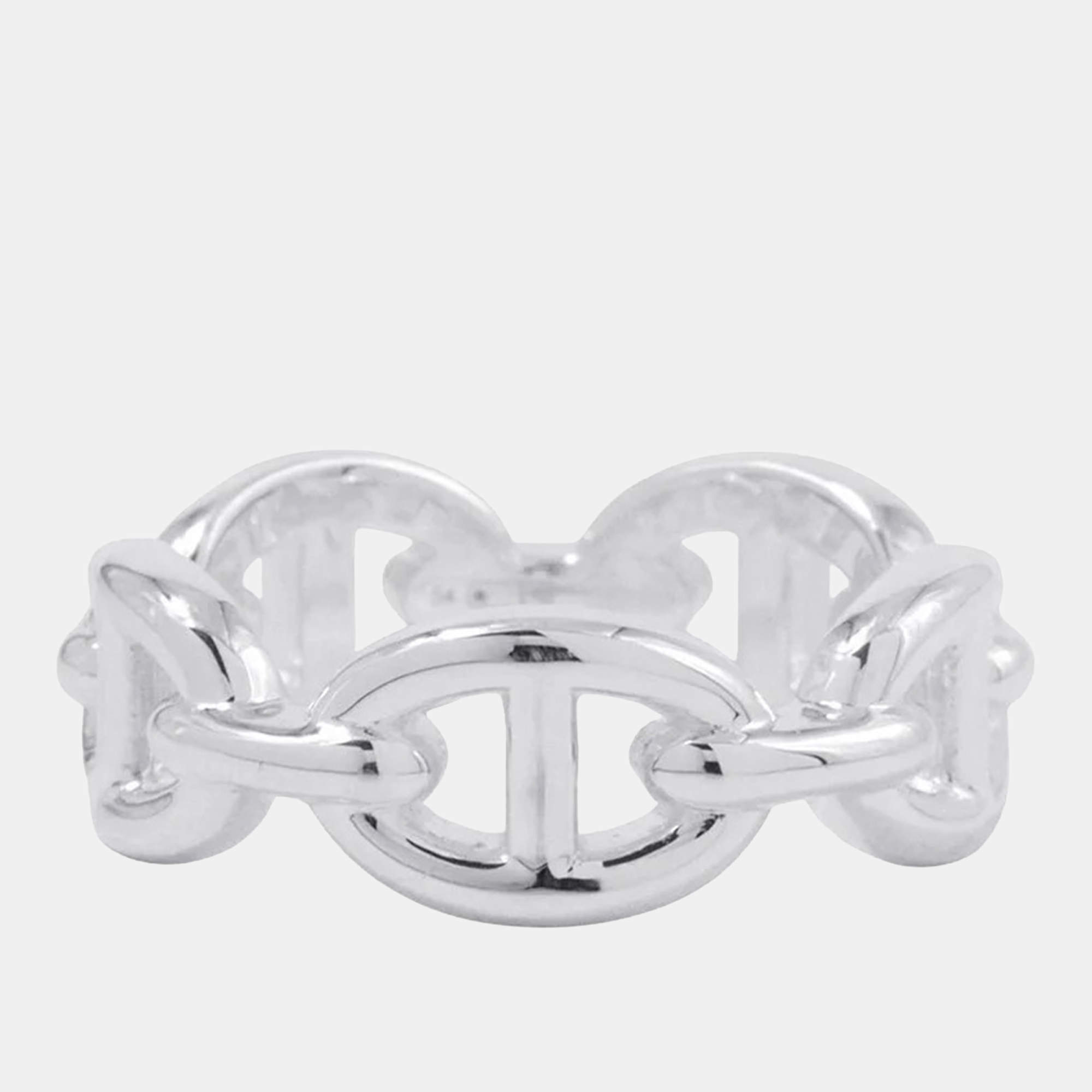 Pre Owned Hermes Chaine Sv925 D'Ancre Anchene Ring Size EU 54