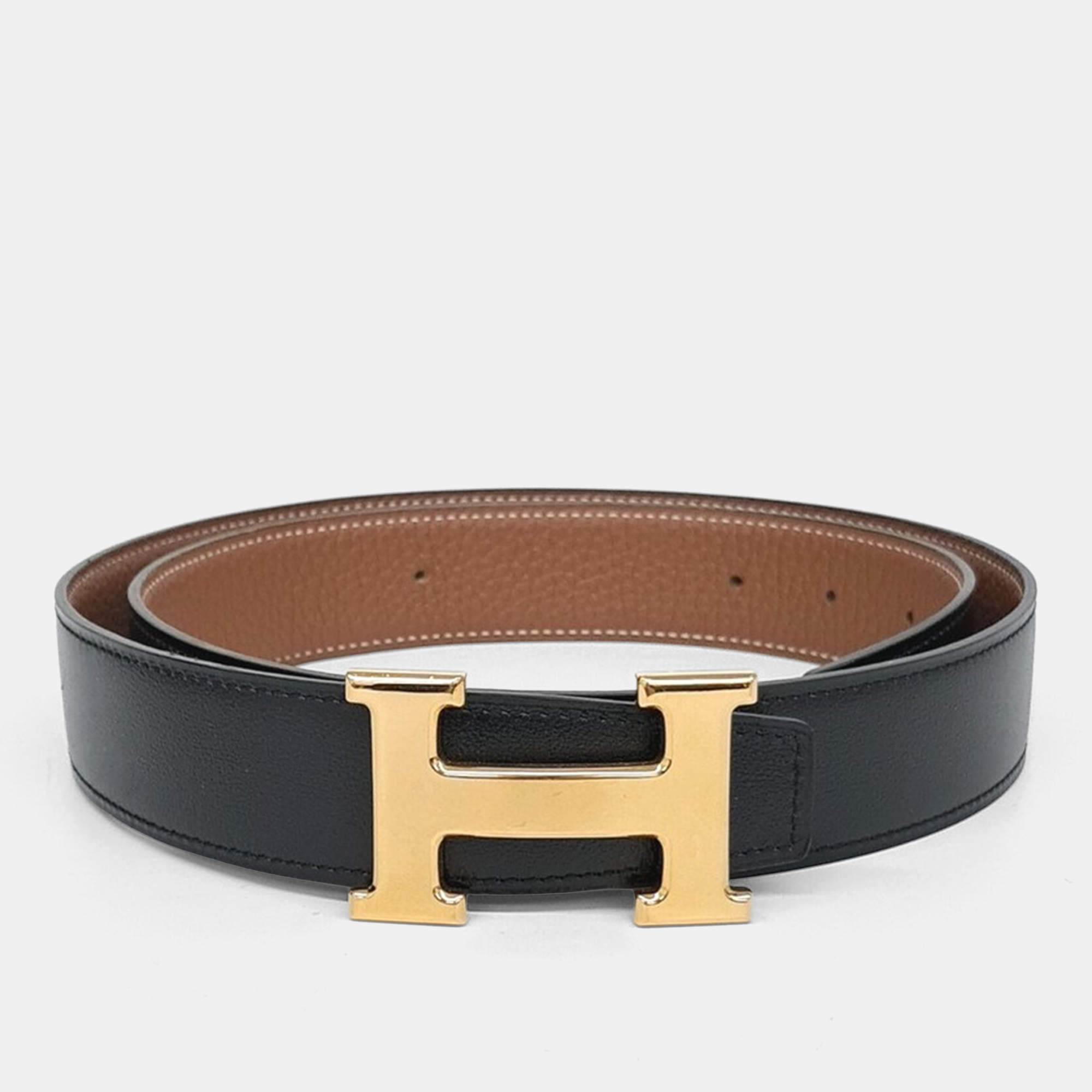 Pre Owned Hermes H Reversible Leather Belt