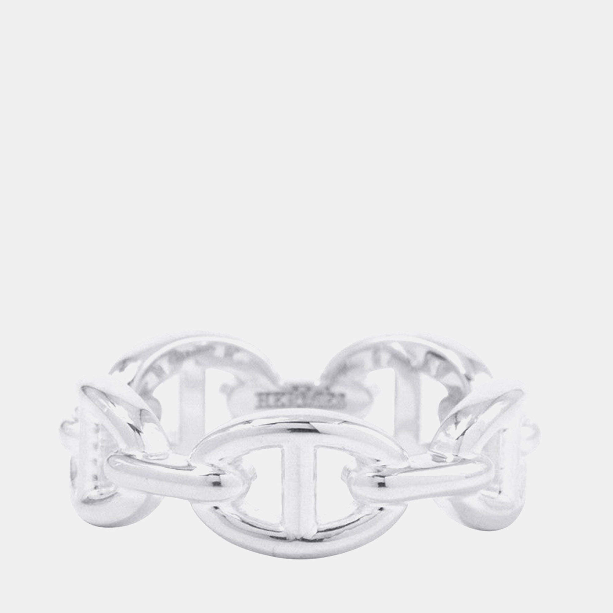 Pre Owned Hermes Chaine D'Ancre Anchene Ring Size Pm/55/#15 Sv925