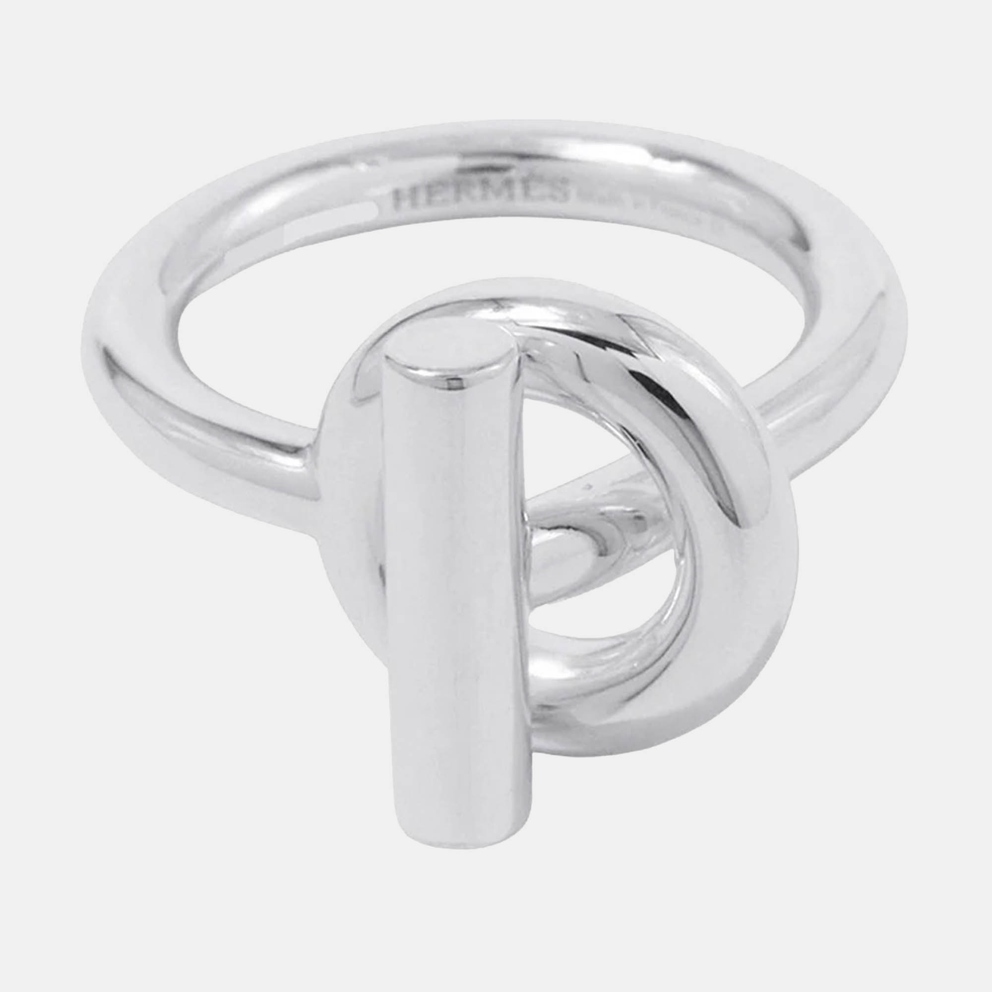 مملوكة مسبقًا خاتم هيرمس Echappeering مقاس مم/58/#18 فضة 925