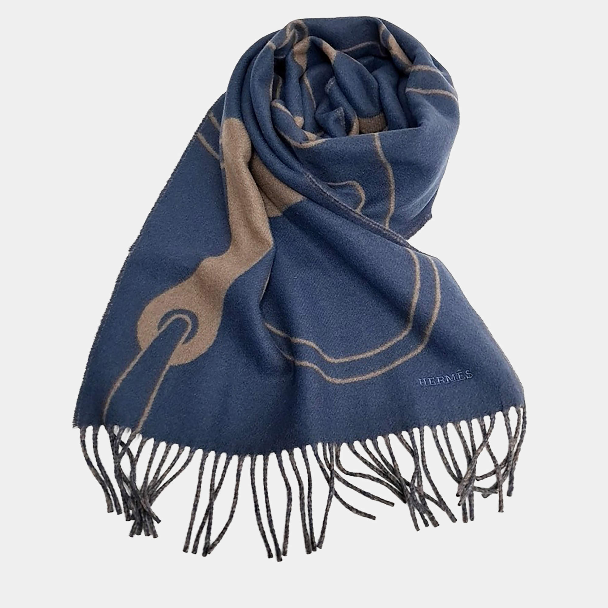 Pre Owned Hermes Multicolor Cashmere Scarf