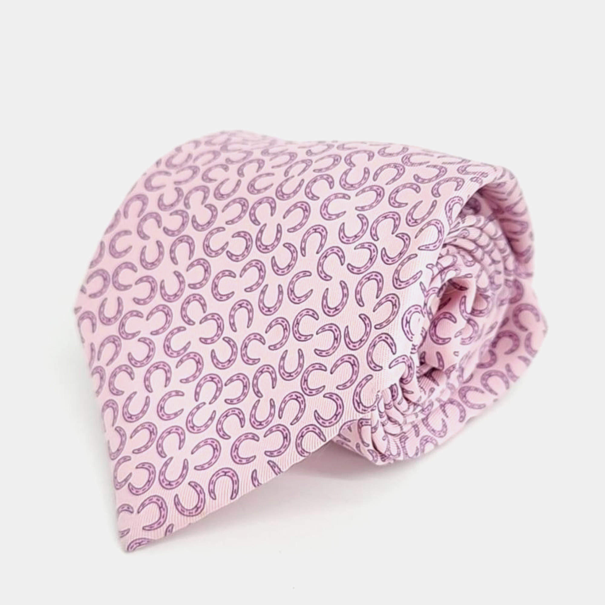 Pre Owned Hermes Silk Pink Tie