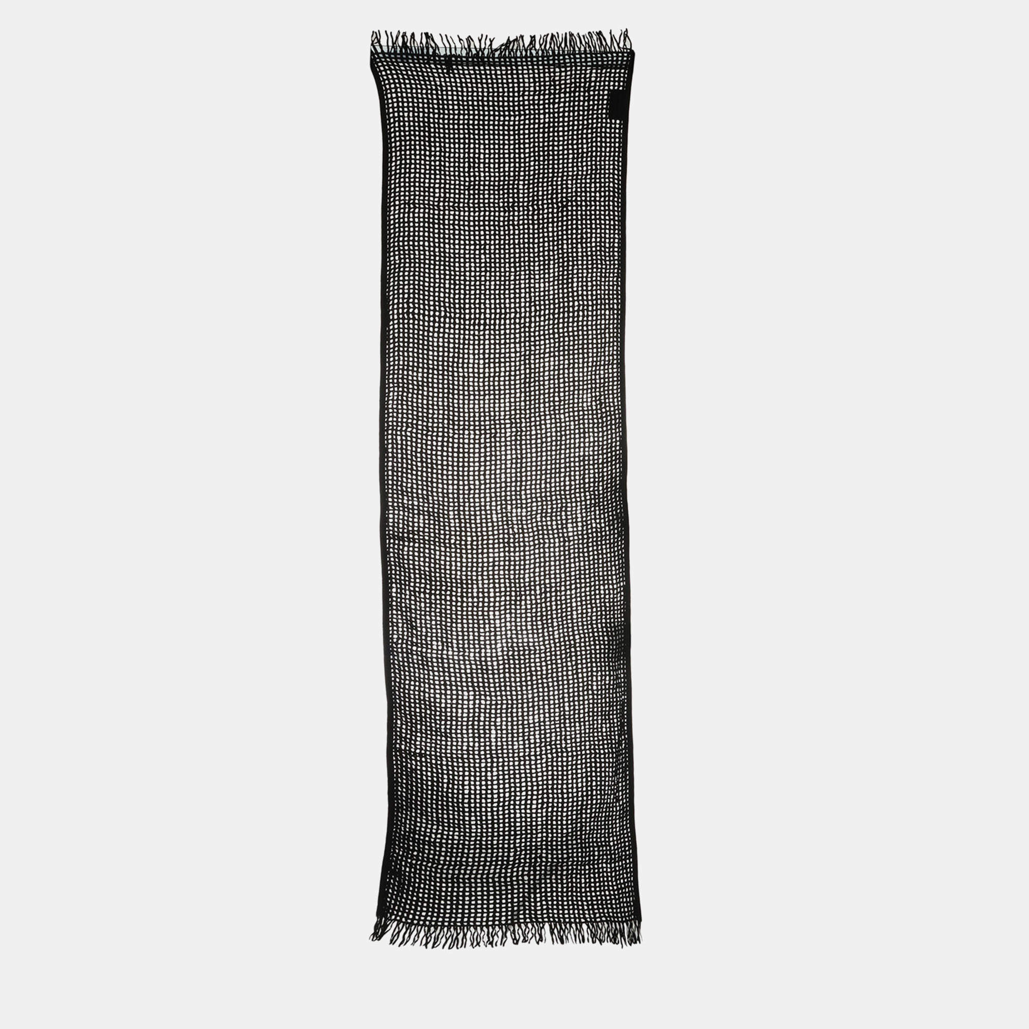 Pre Owned Hermes Mesh Lambskin Black Stole