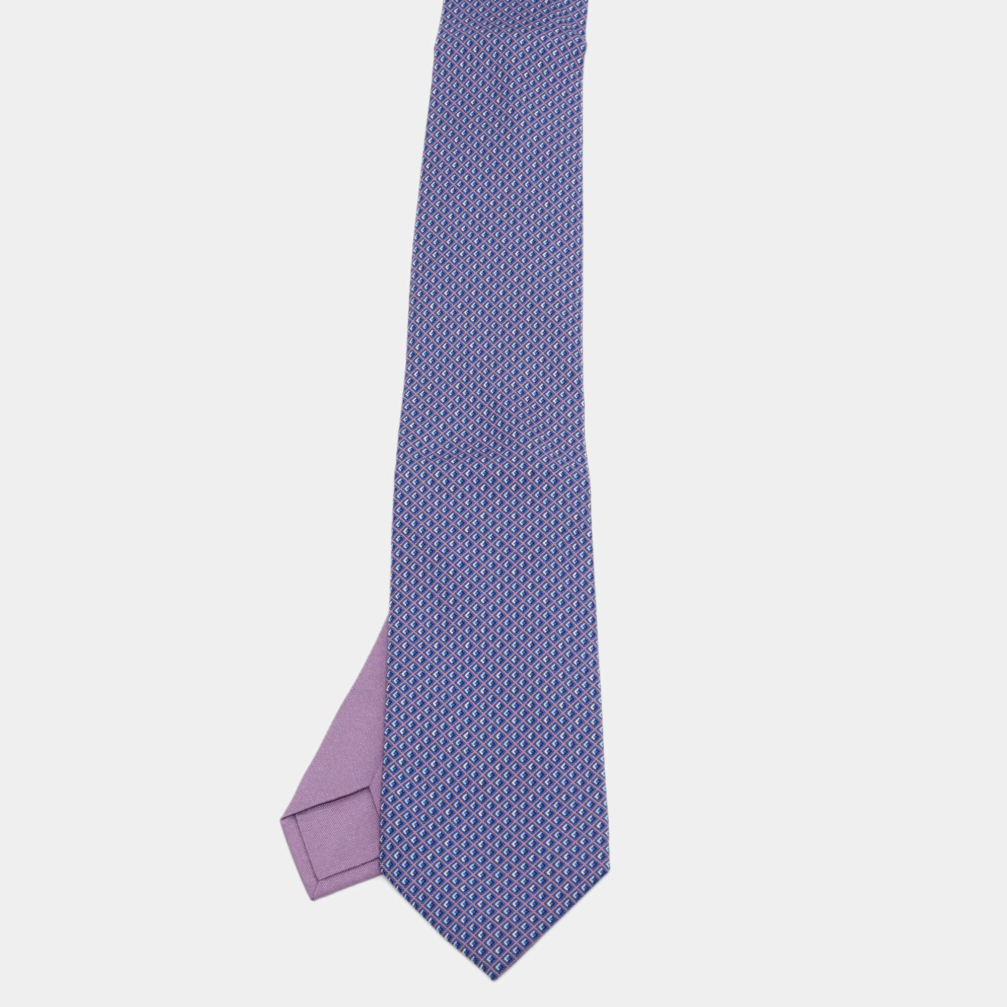 Pre Owned Hermès Purple Video Games Patterned Silk Tie