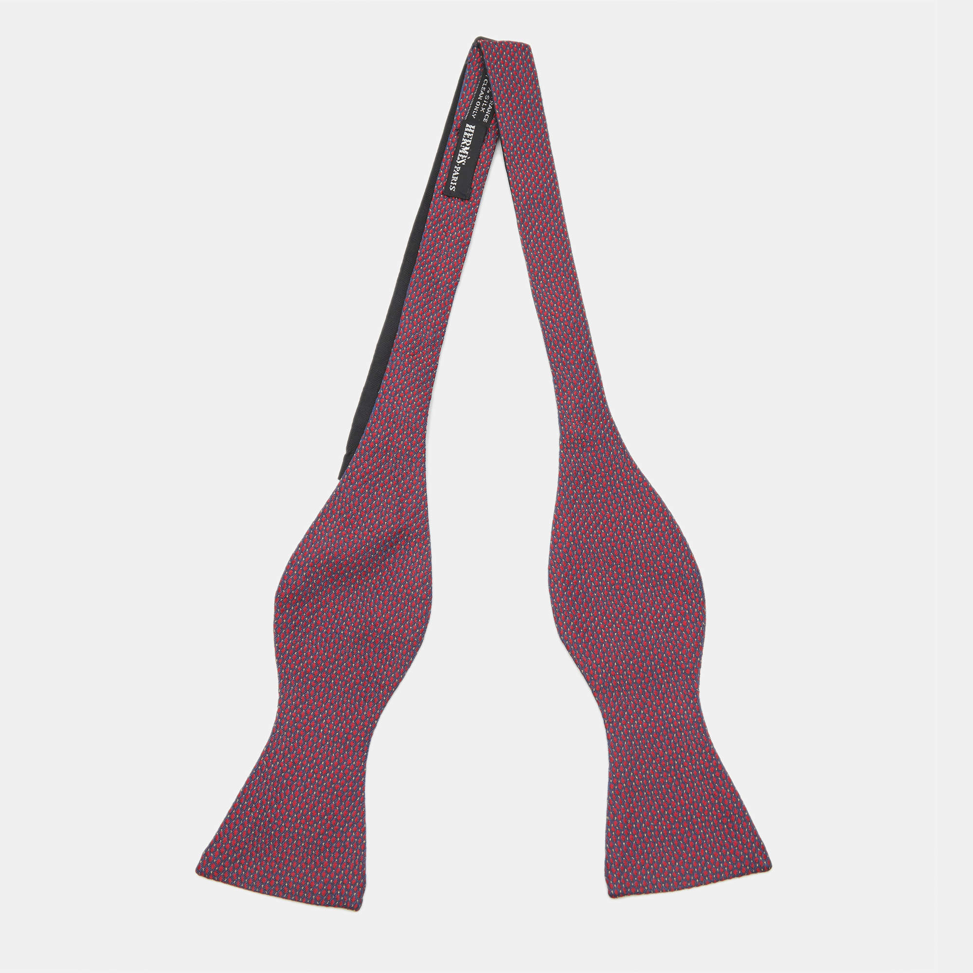 مملوكة مسبقًا Hermès Purple Dual Tone Jacquard Self Tie Bow Tie