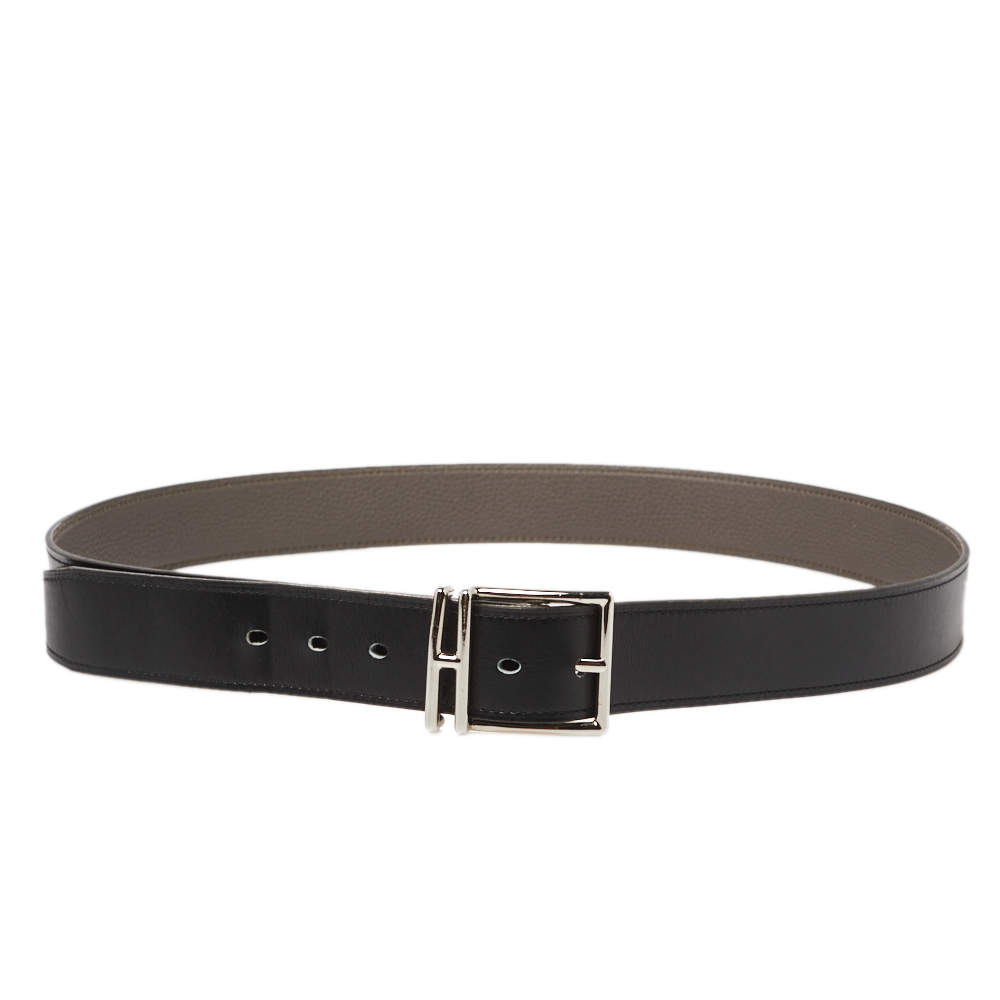 Black Togo leather watch strap HDTG01