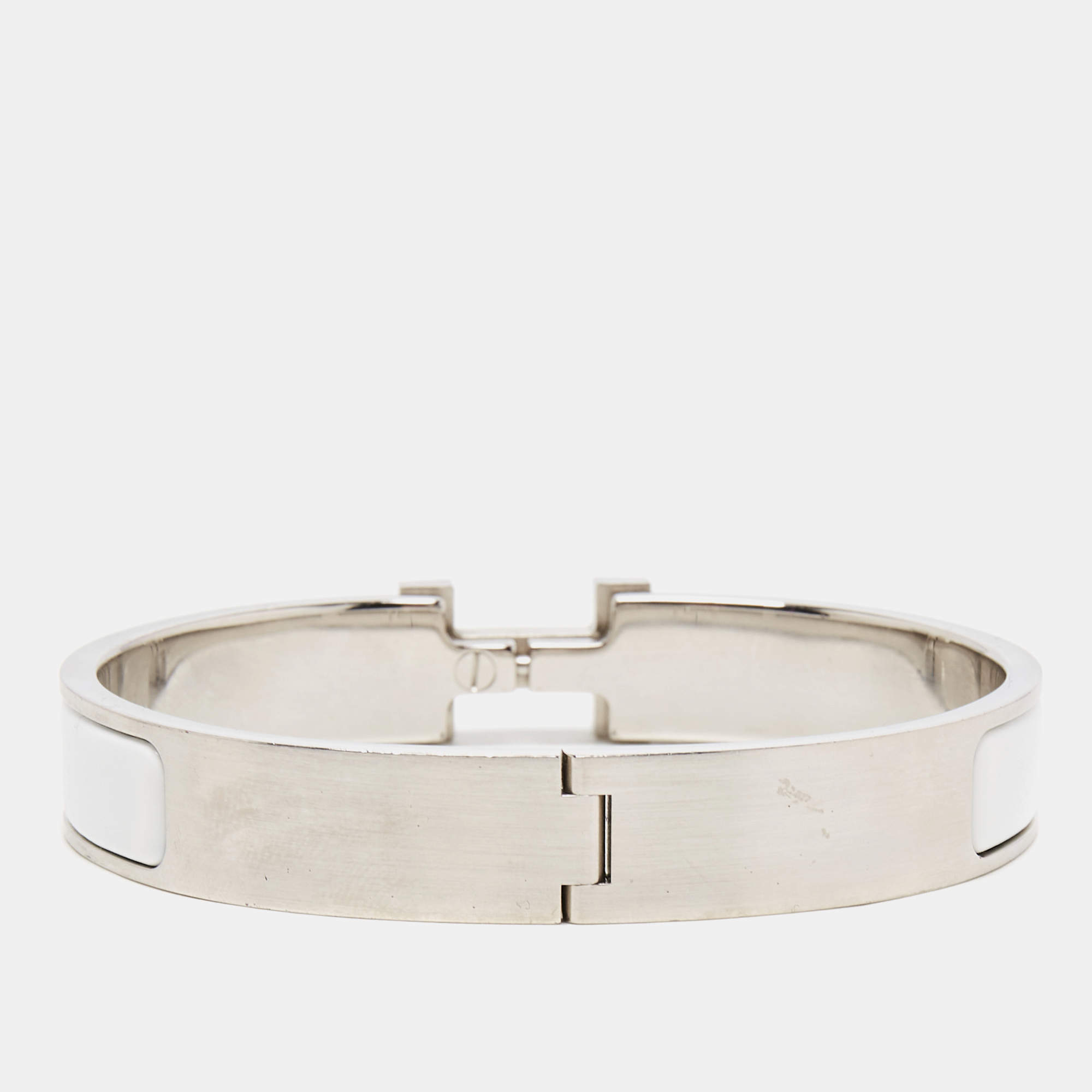 Hermès Clic H Bracelet - Palladium-Plated Bangle, Bracelets - HER540741