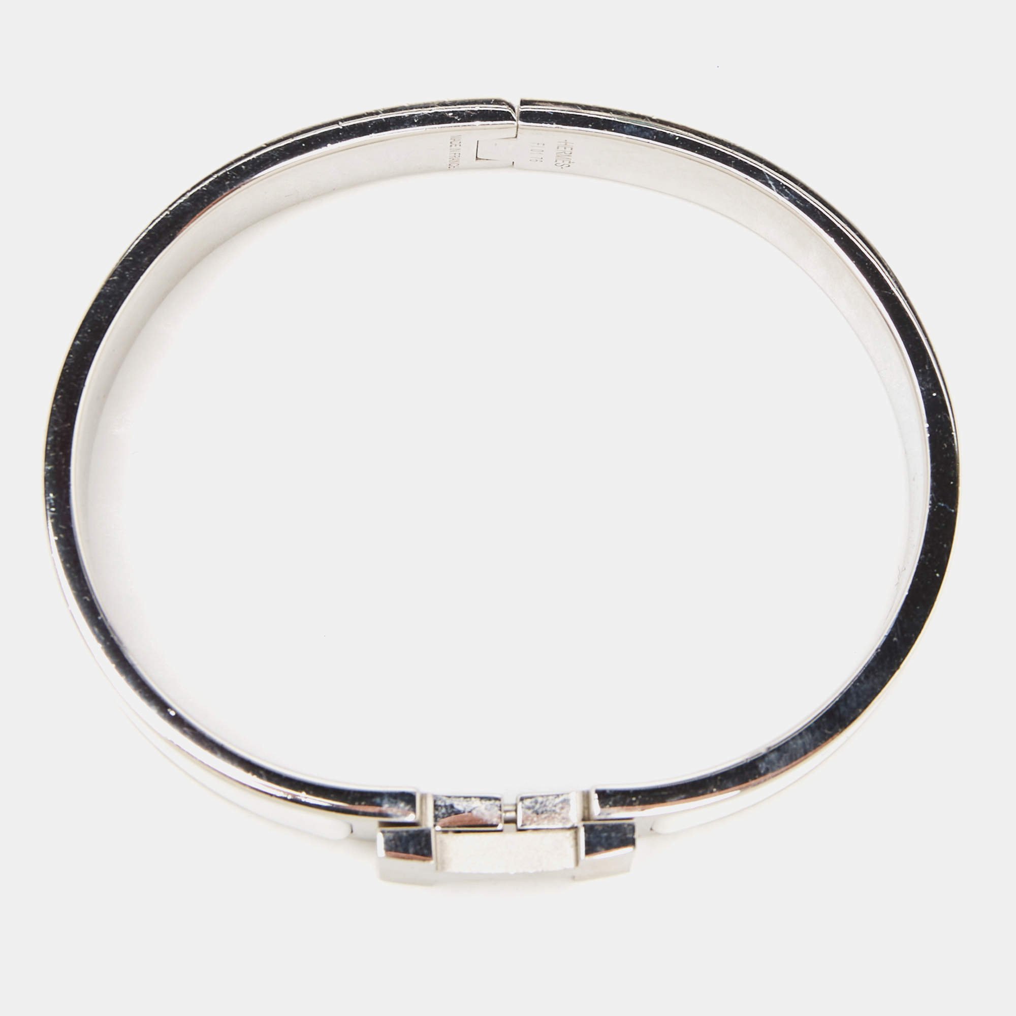 Hermès Clic H Bracelet - Palladium-Plated Bangle, Bracelets - HER540741