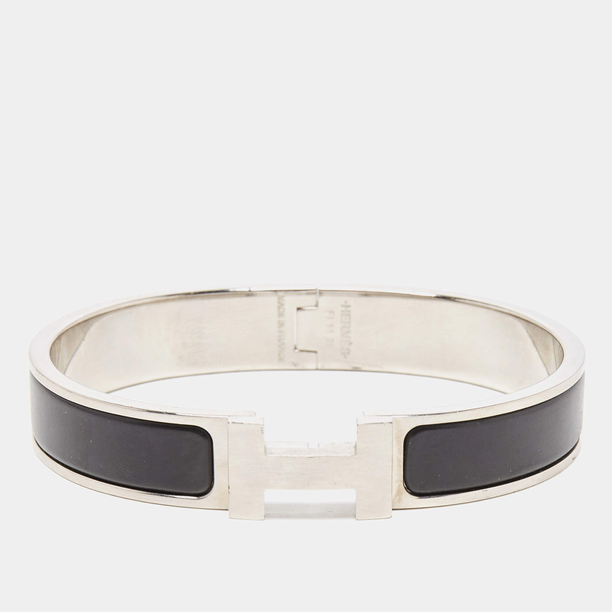 Collier de chien 24 leather bracelet Hermès Black in Leather - 30965567