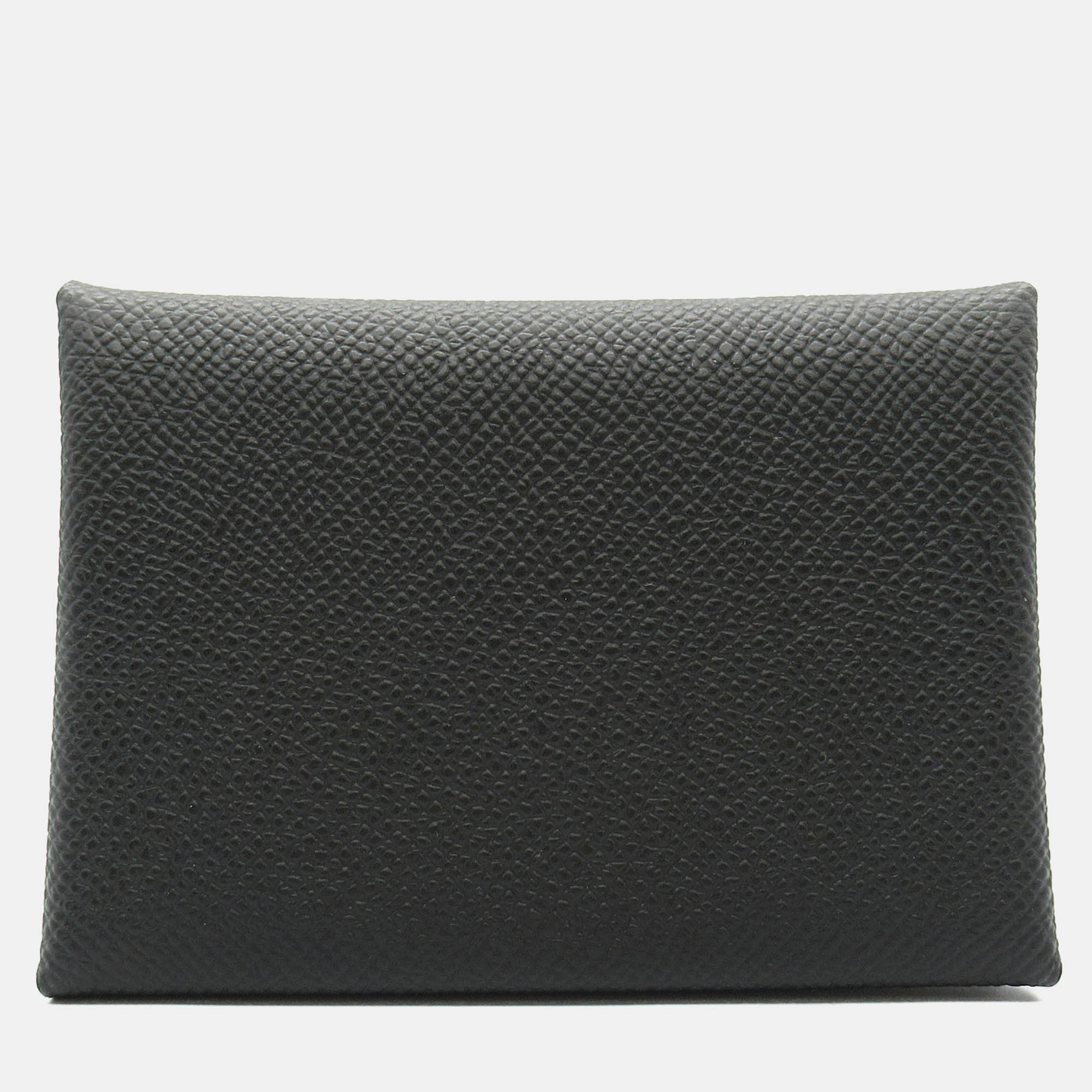 Hermes Black Leather Calvi Card Case