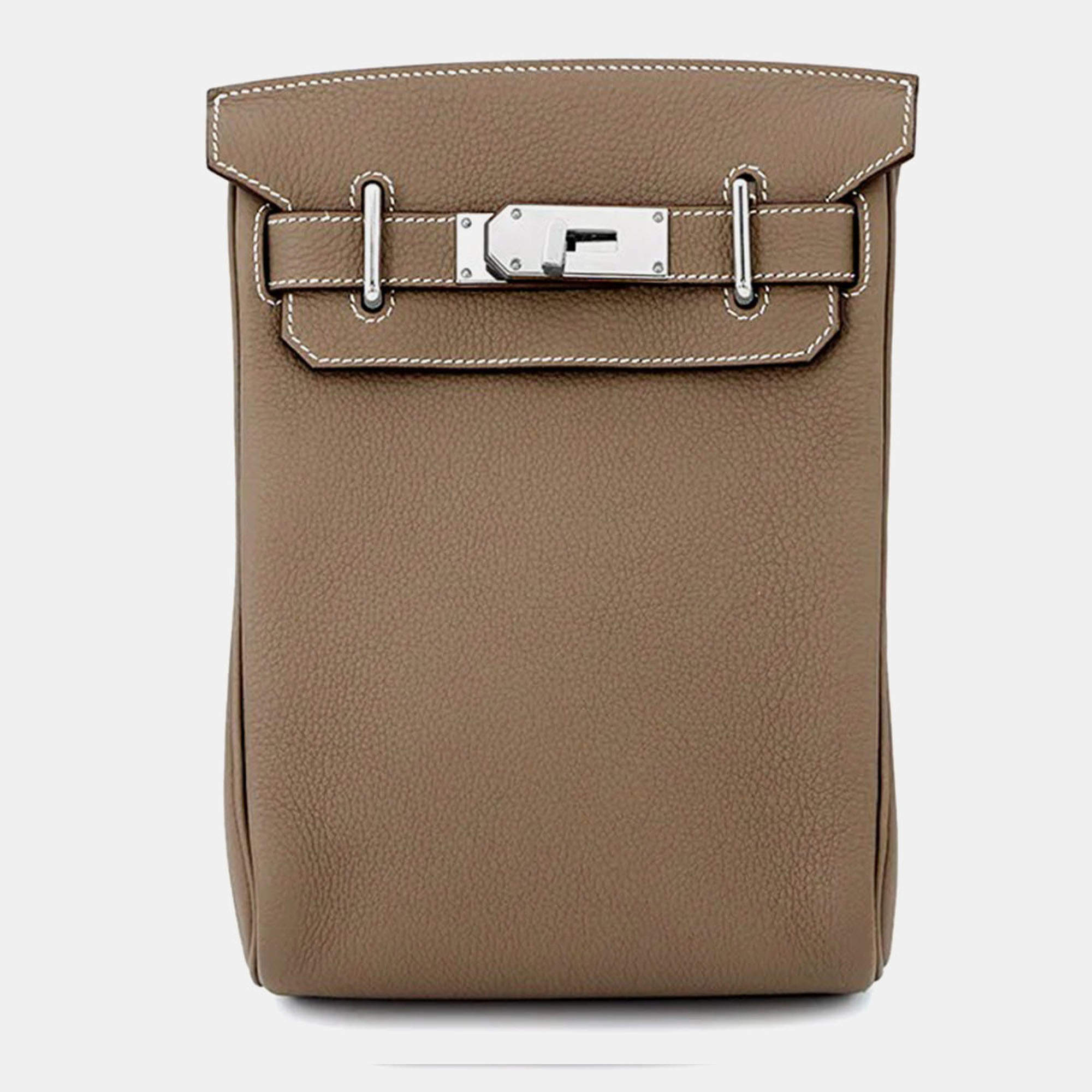 Pre Owned Hermes Akkad Etoupe Togo Leather Size PM