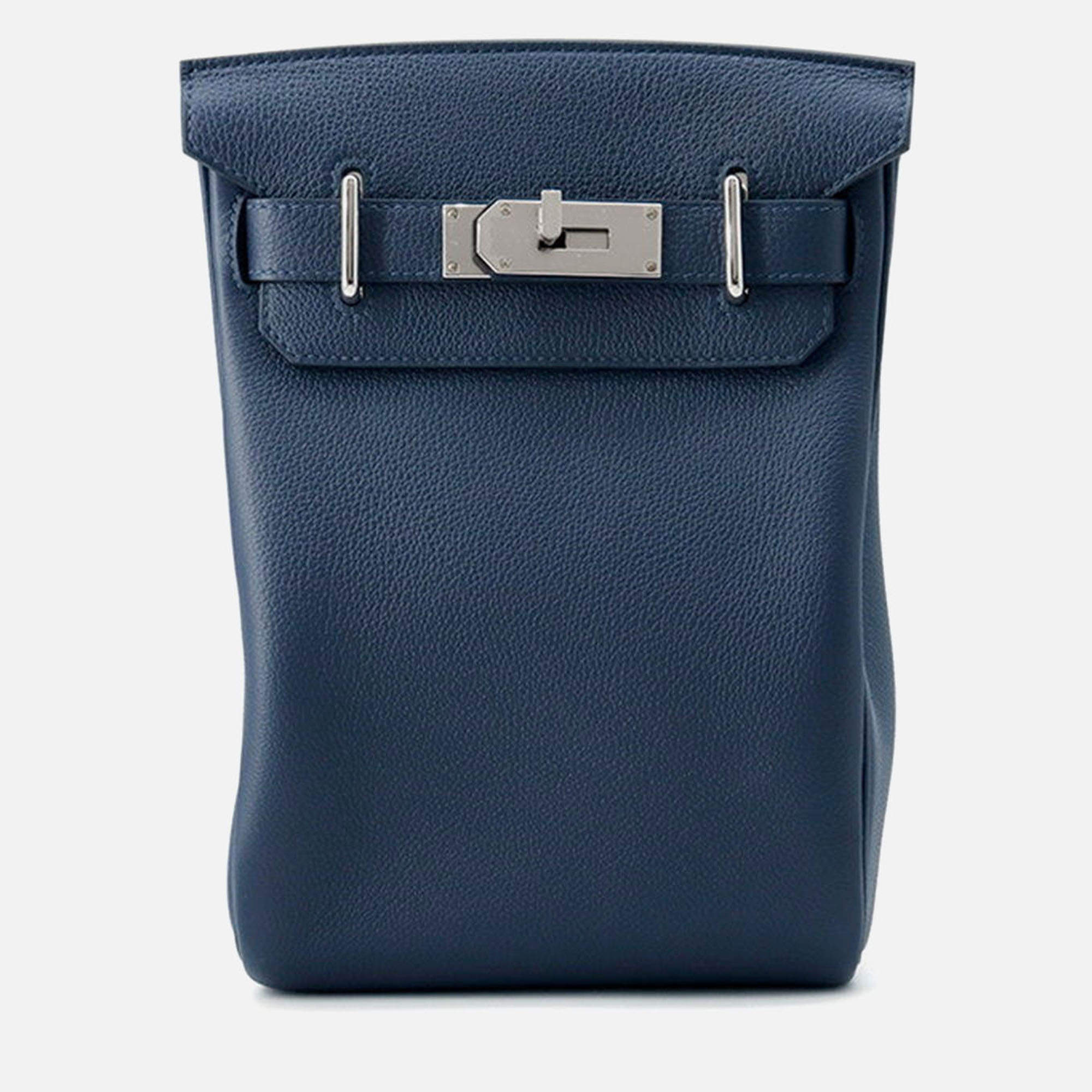 Pre Owned Hermes Akkad Blue De Prusse Togo Leather PM