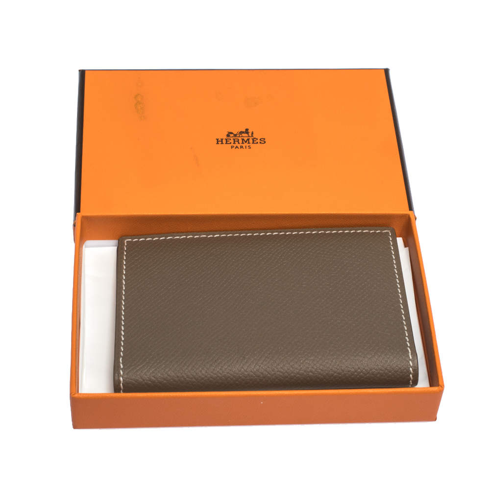 Replica Hermes MC² Euclide Card Holder In Gold Epsom Leather