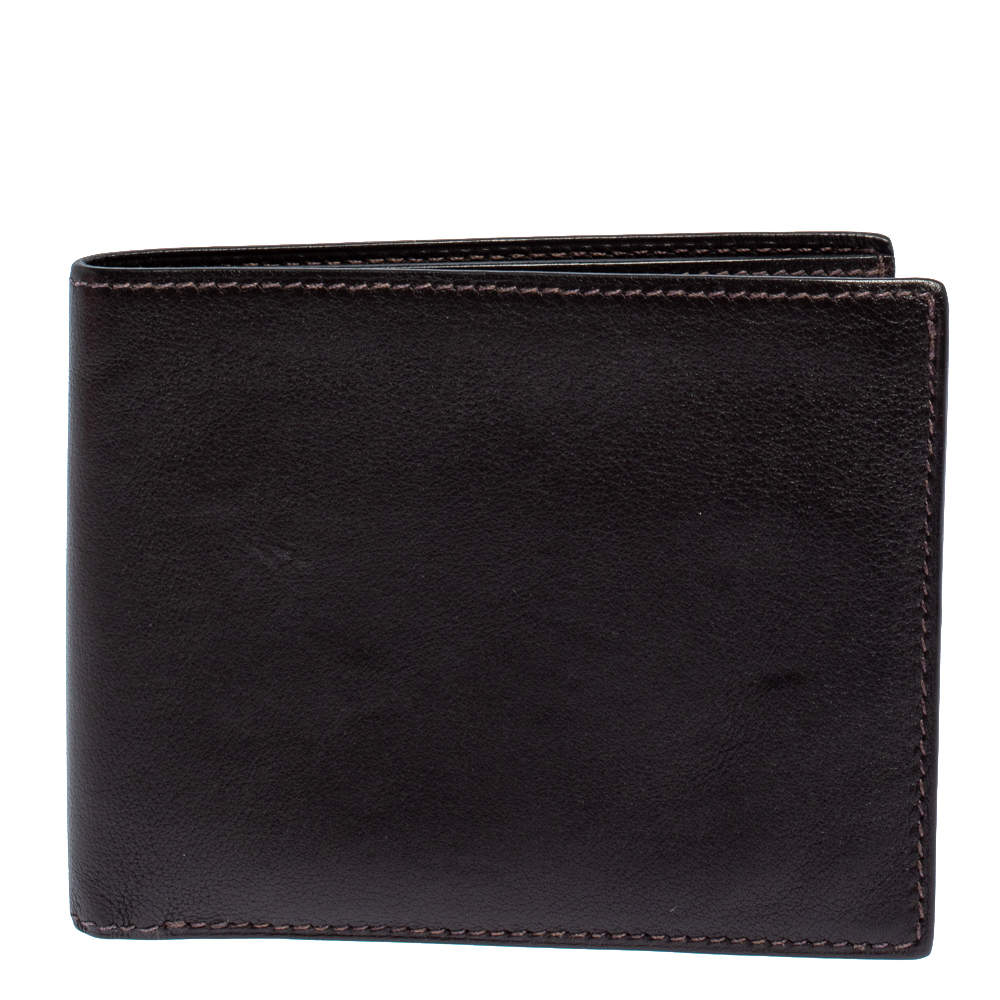 Hermes Ebene Swift Leather Citizen Twill Compact Wallet