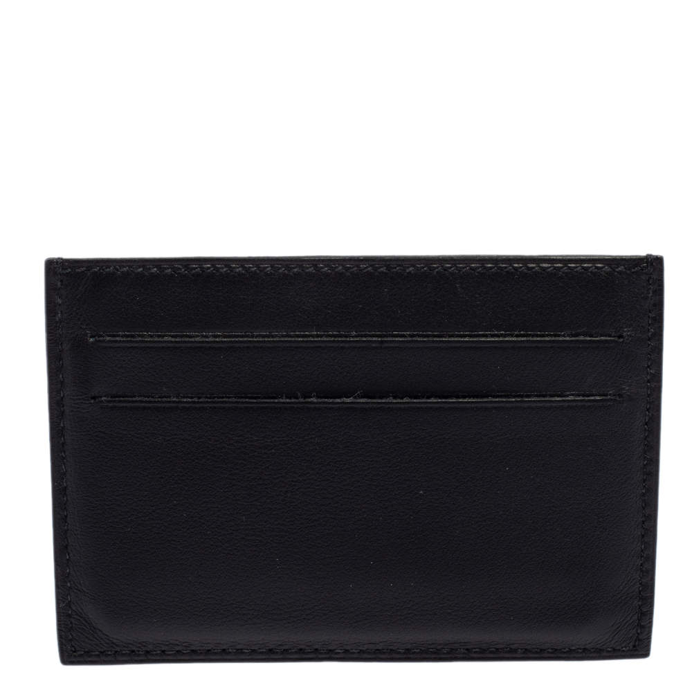 Hermes Citizen Twill Card Holder Leather with Silk Black 1625433